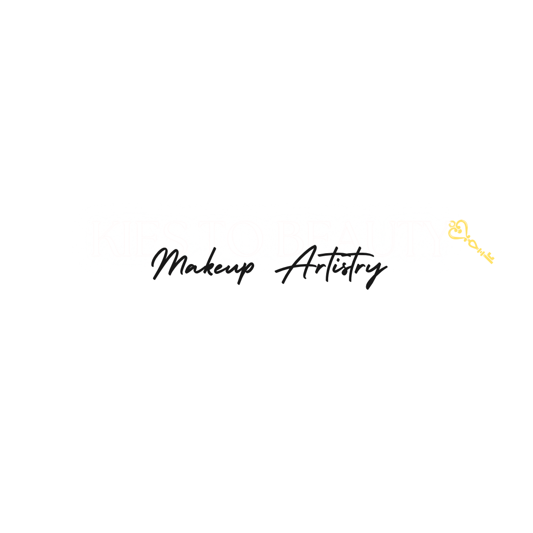 Logo for Makeup Artistry with black and white text and a small gold key icon.