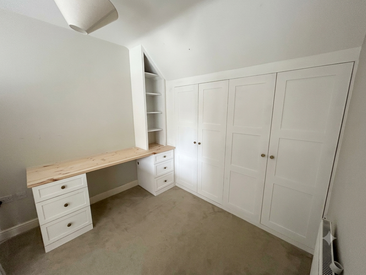 Pine Desk And Wardrobes