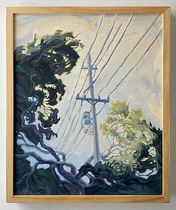 Alex Curley, Summer, Town Ln · Acrylic on canvas panel, 20 × 16 in. · $1,000