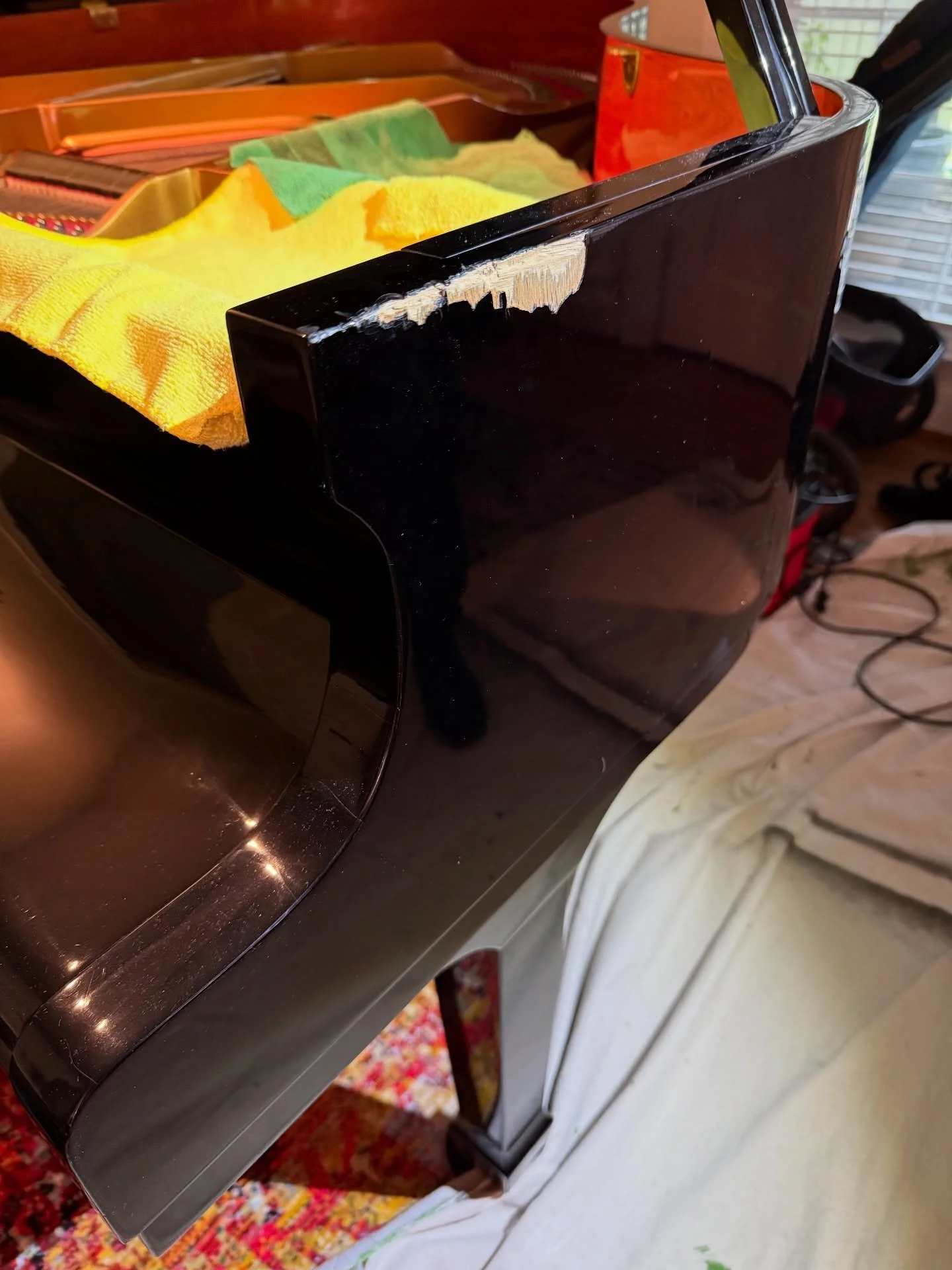 Poly repair. Movers did a number on this one. I think it turned out pretty good, considering!