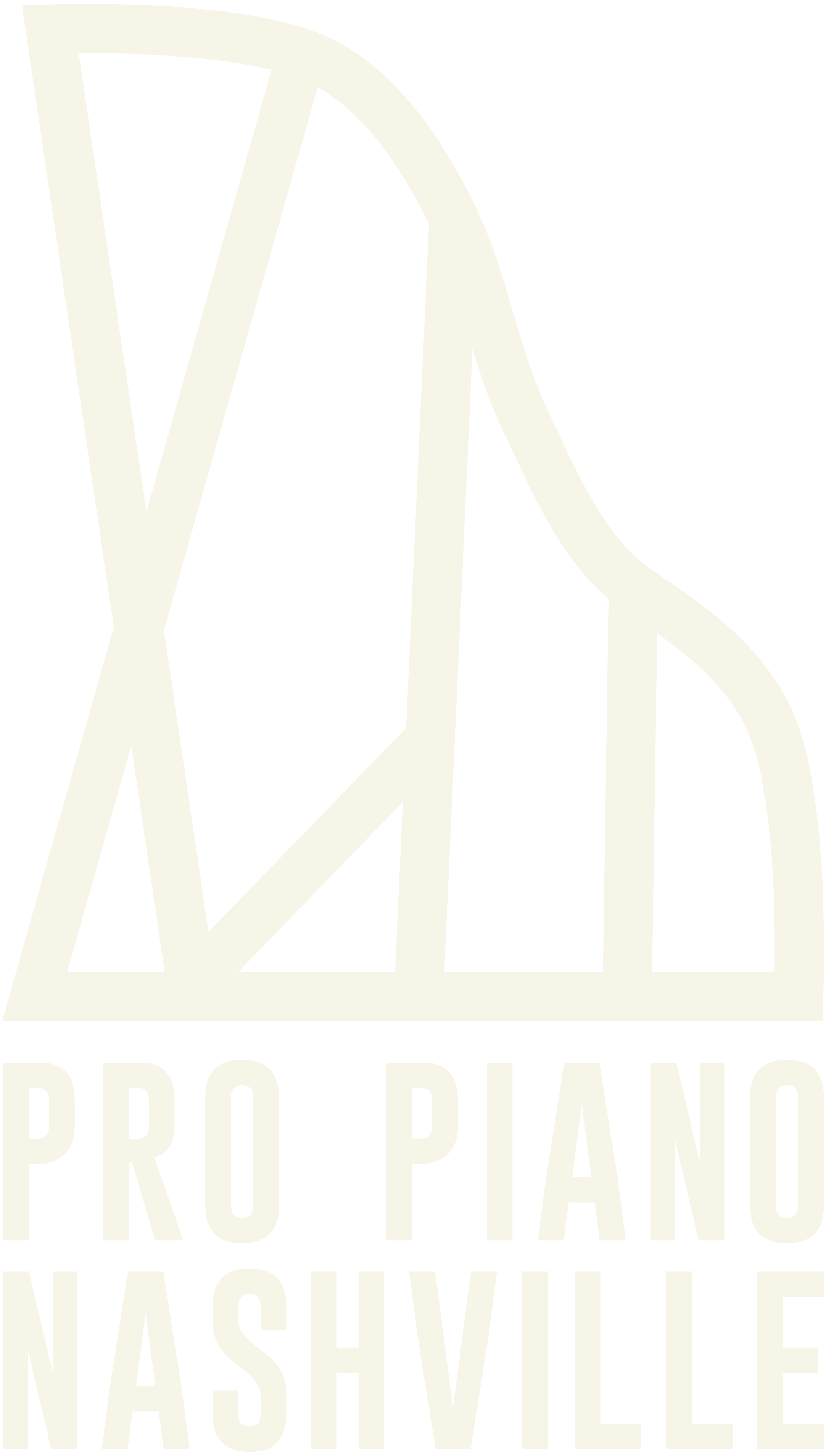 Logo for 'Pro Piano Nashville' featuring a stylized piano plate outline above text.