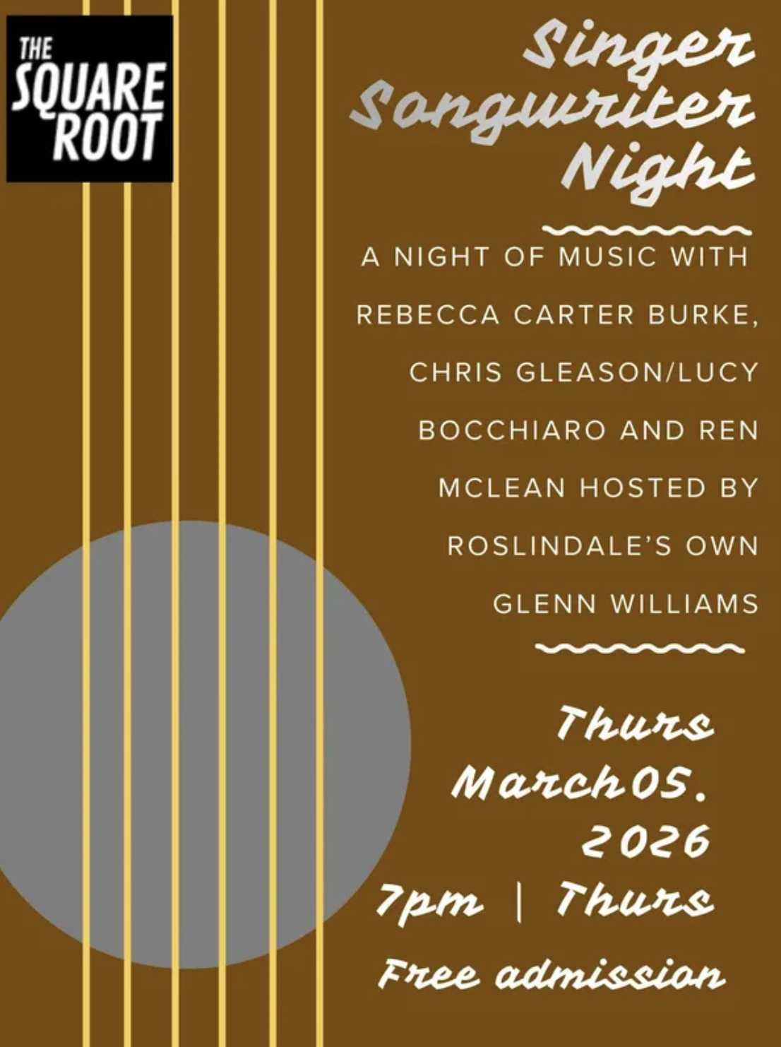 Singer Songwriter Night at the Square Root
