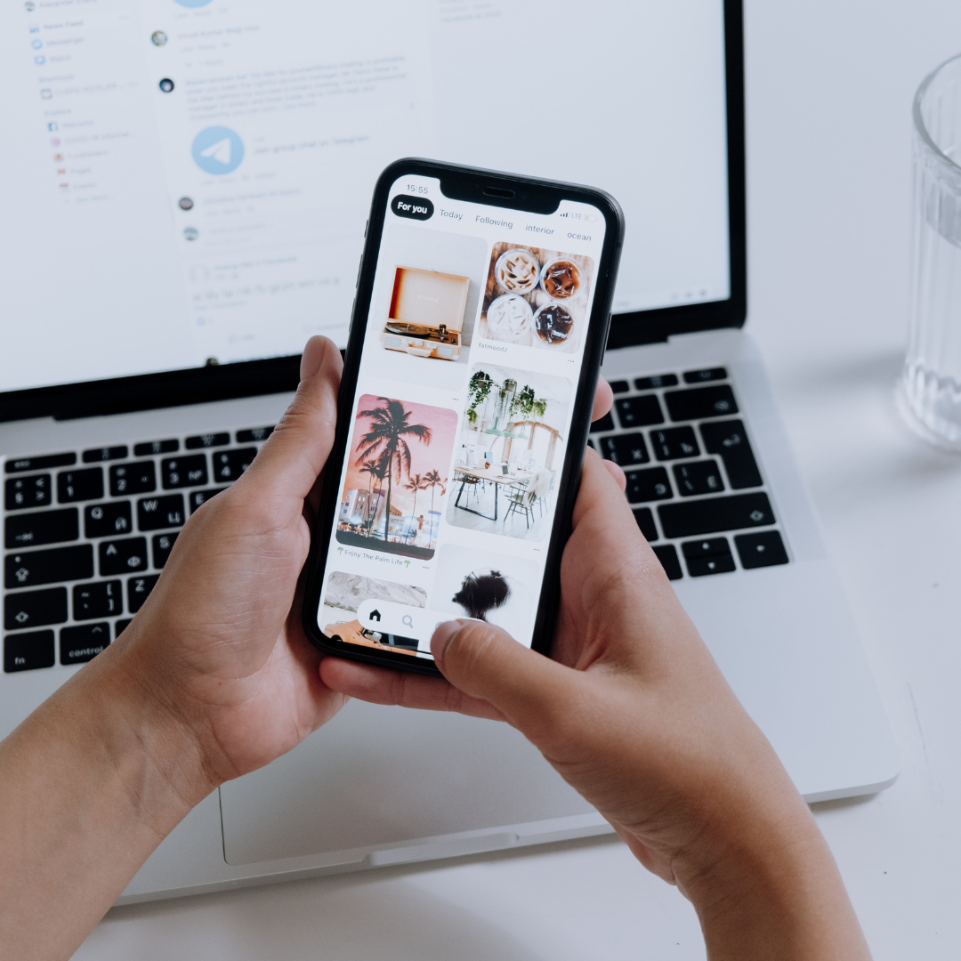 Mobile phone social platform displaying paid media ads