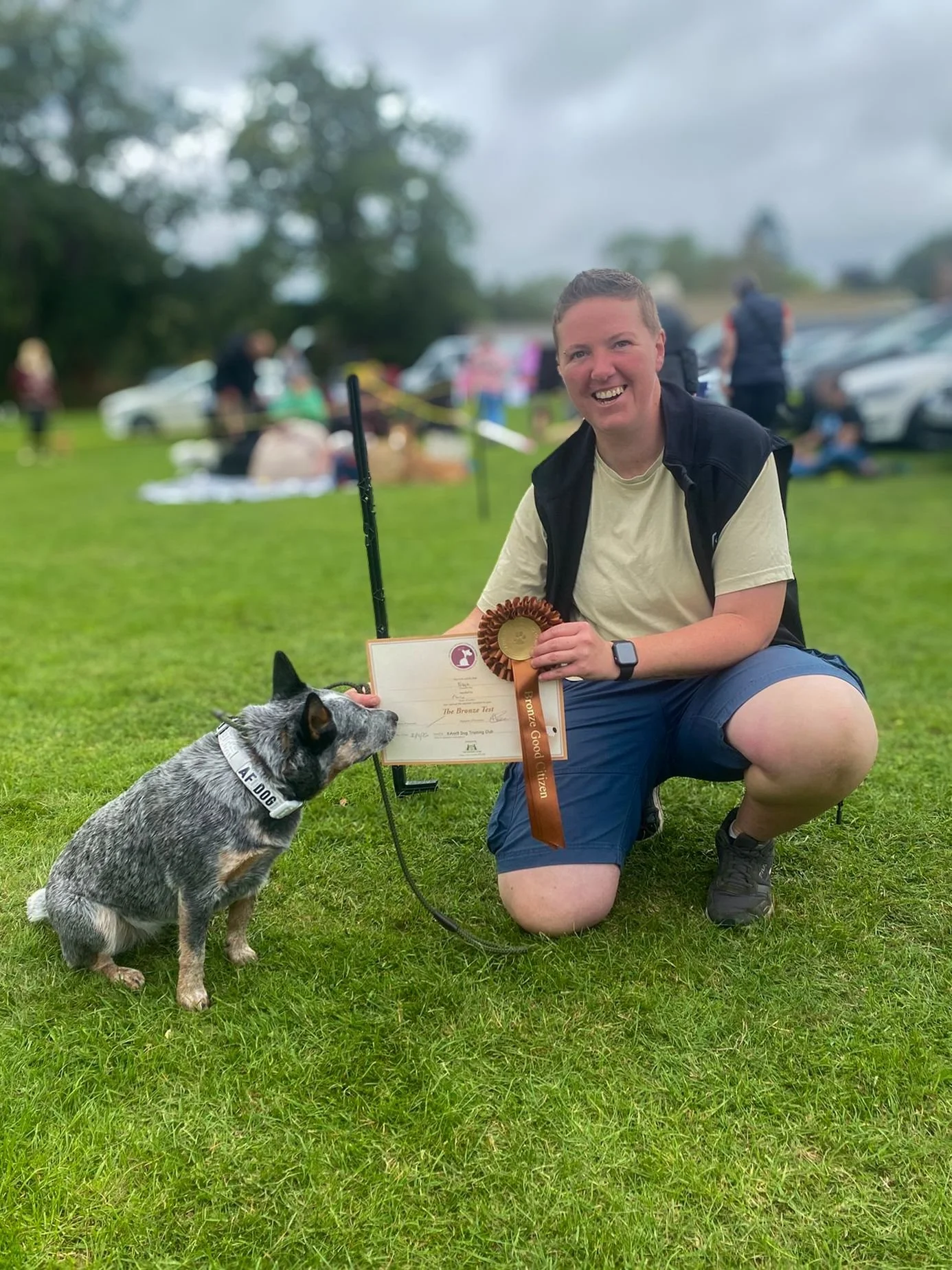Star’s Walks Pet Services owner Charlie with Naya after completing the Kennel Club Bronze Good Citizen Award