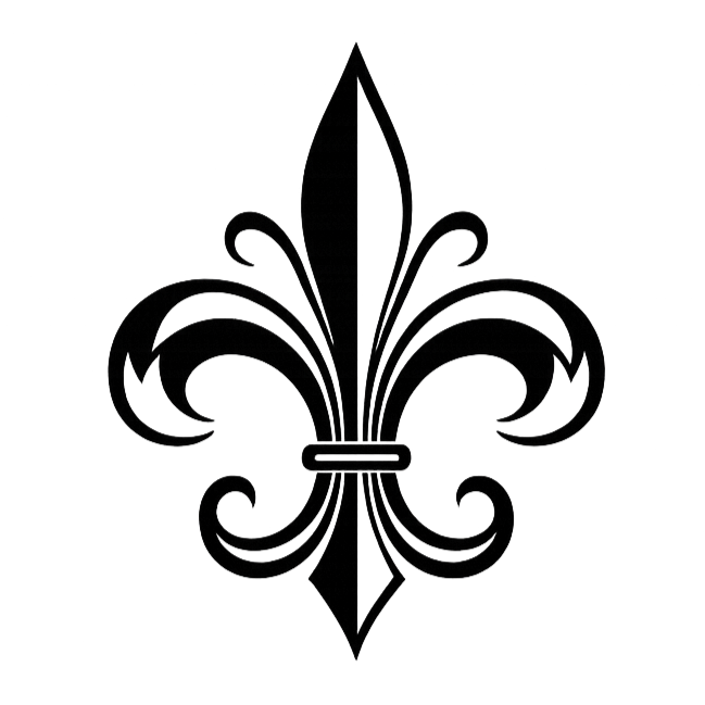 Outline of a fleur-de-lis symbol.