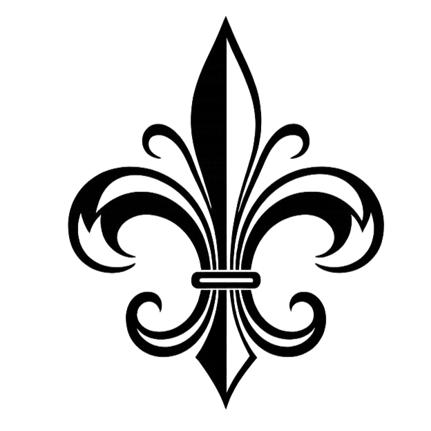 Silhouette of a fleur-de-lis symbol