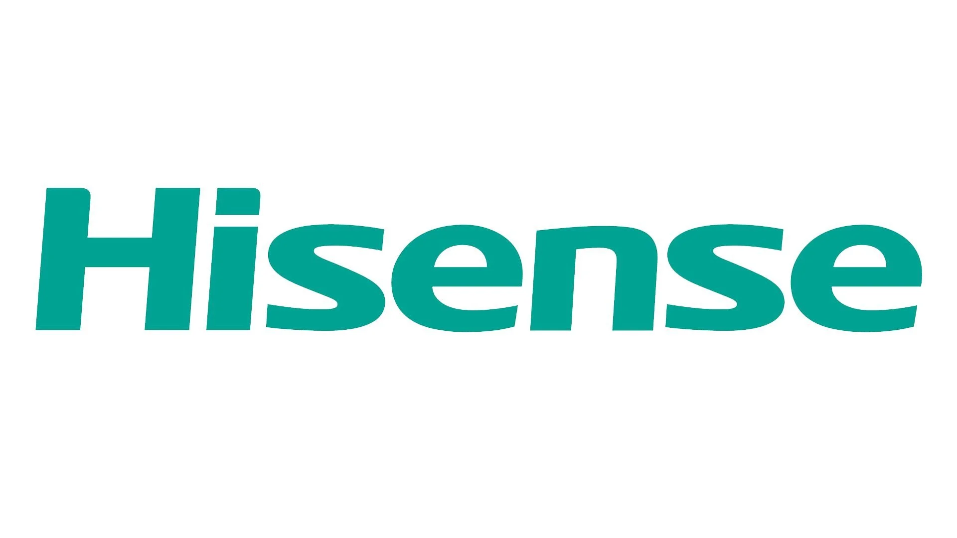 Il logo di Hisense con testo verde su sfondo trasparente.