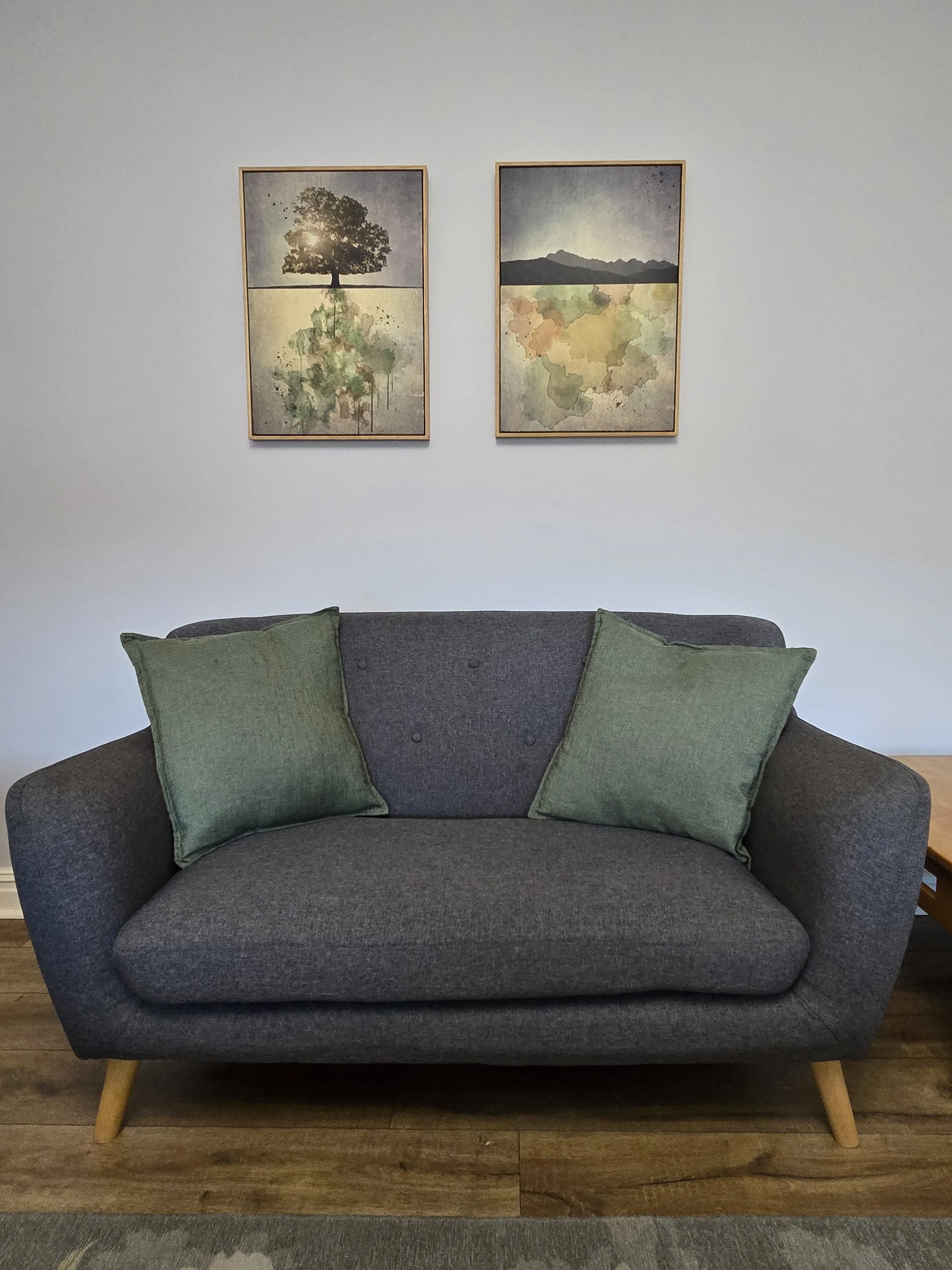 A sofa in Tanja's consultation room.