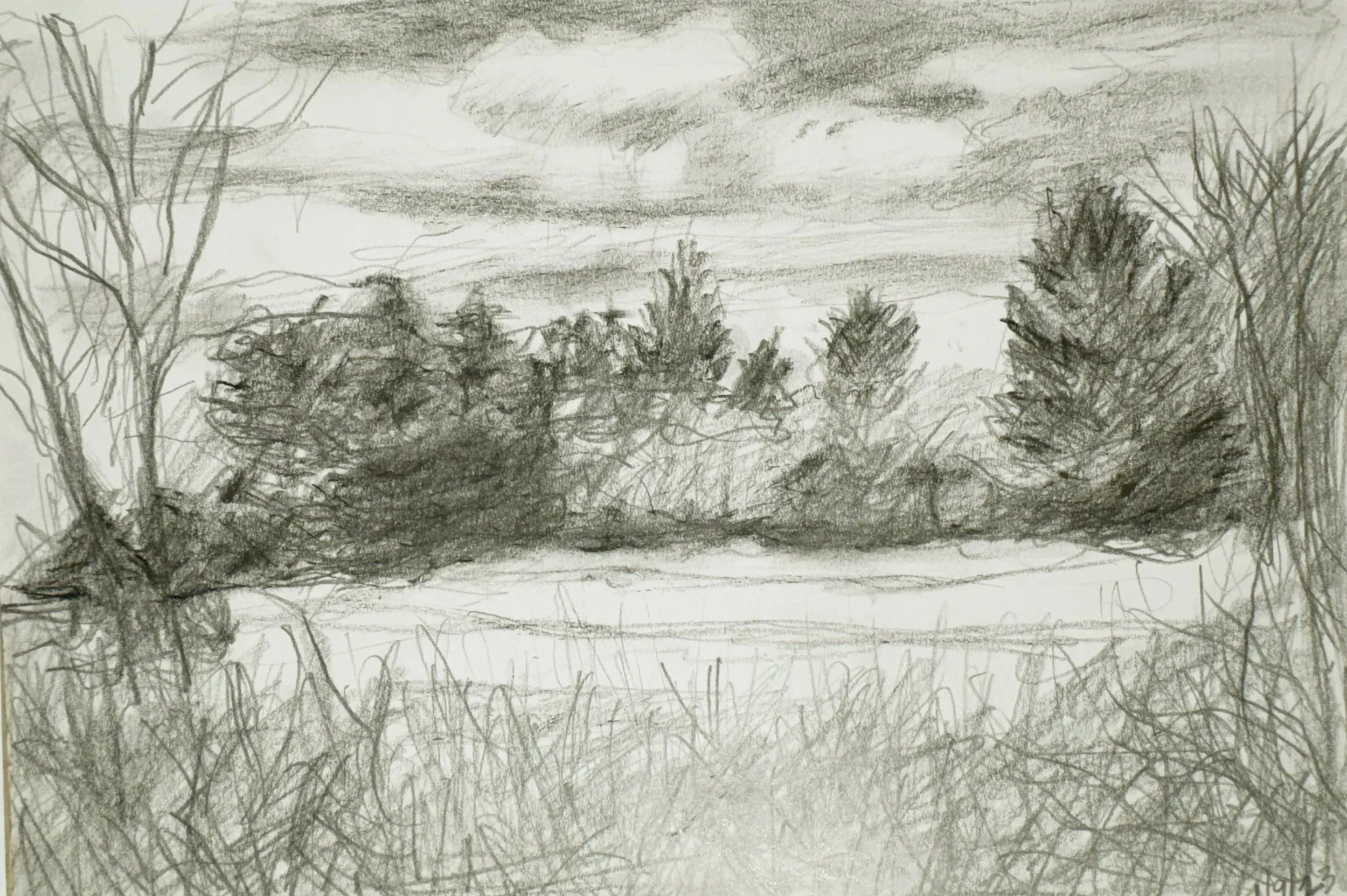 LOWER FIELD, 11.75 x 8 inches, pencil on paper