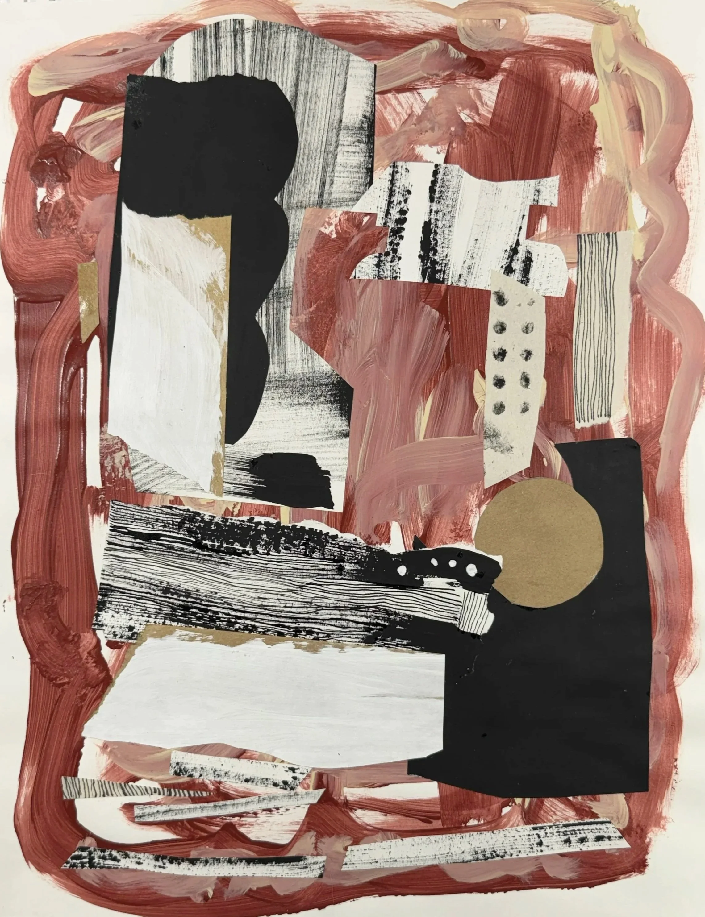 AROUND ABOUT, 17 x 13 inches, collage & acrylic on paper
