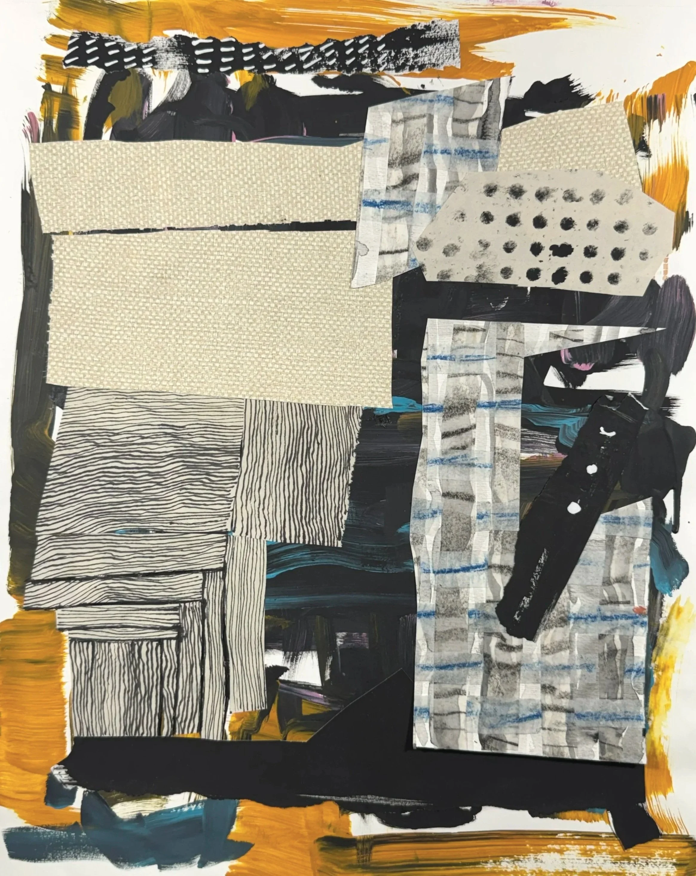 AFTER BRAQUE, 17 x 14 inches, collage & acrylic on paper