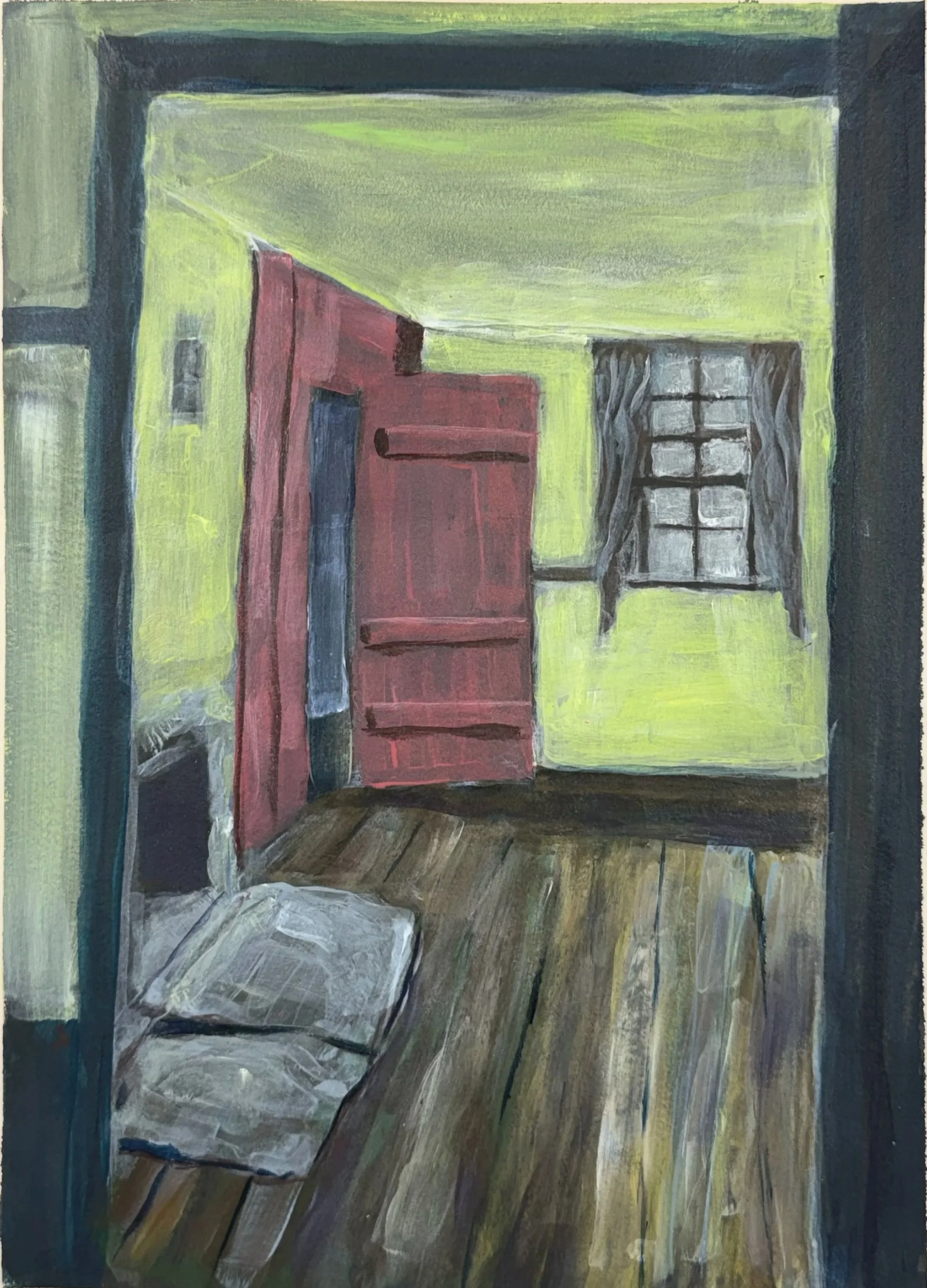 DOORWAYS IN & OUT, 13.5 x 9.5 inches, acrylic on Arches paper
