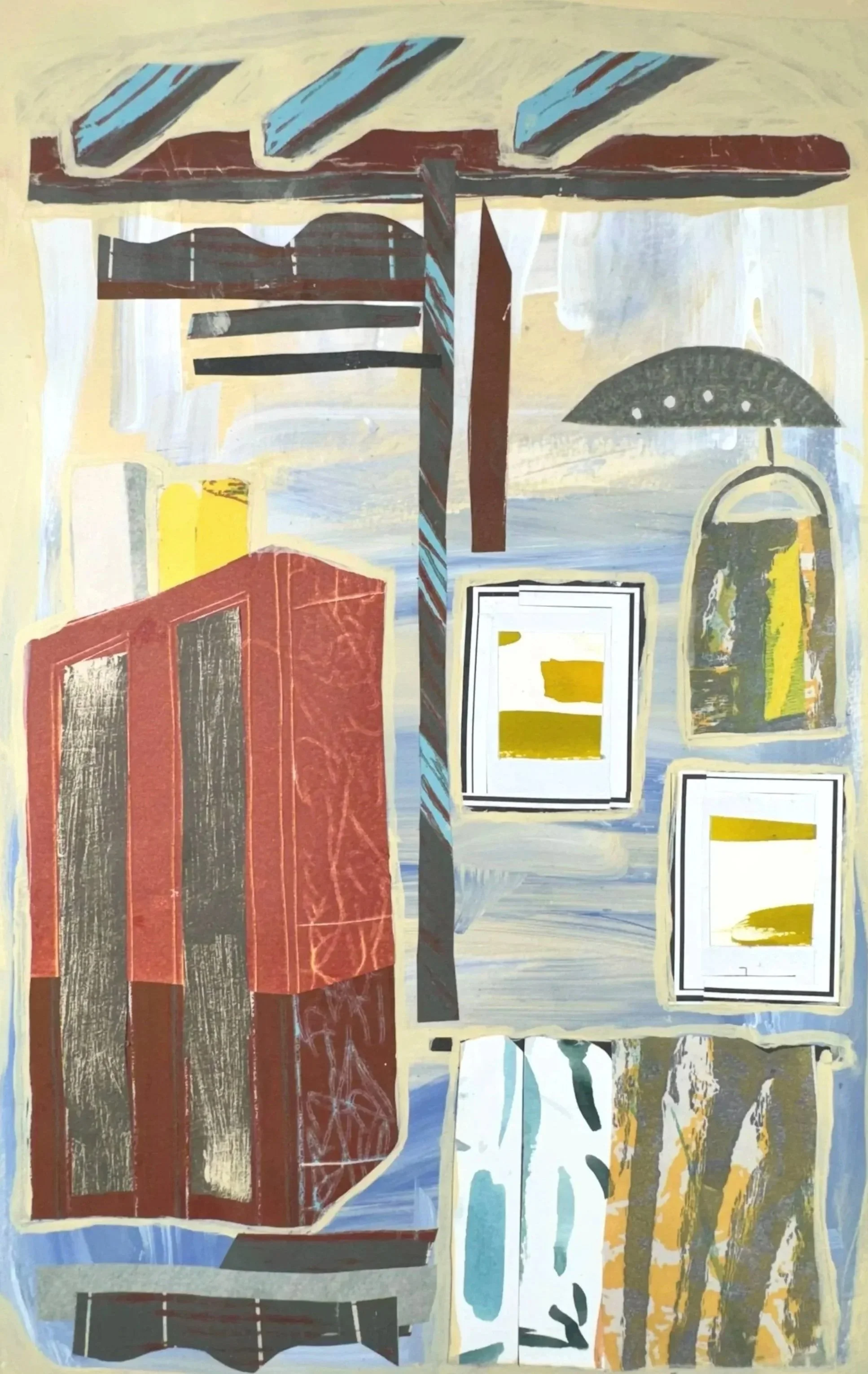 ONCE A ROOM, 16 x 10 inches, collage & acrylic on paper