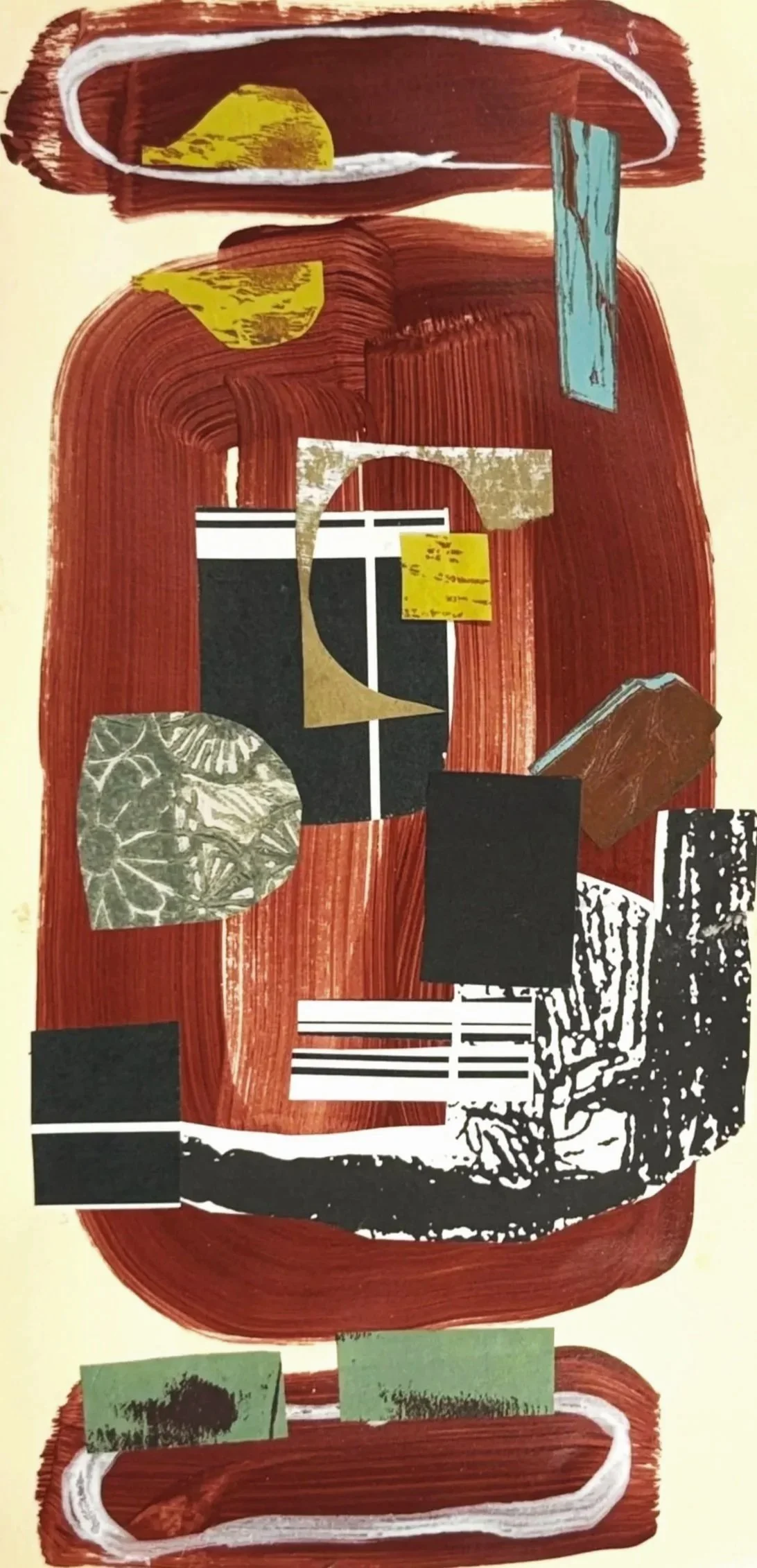 CONNECTED, 11.5 x 10 inches, collage & acrylic on paper