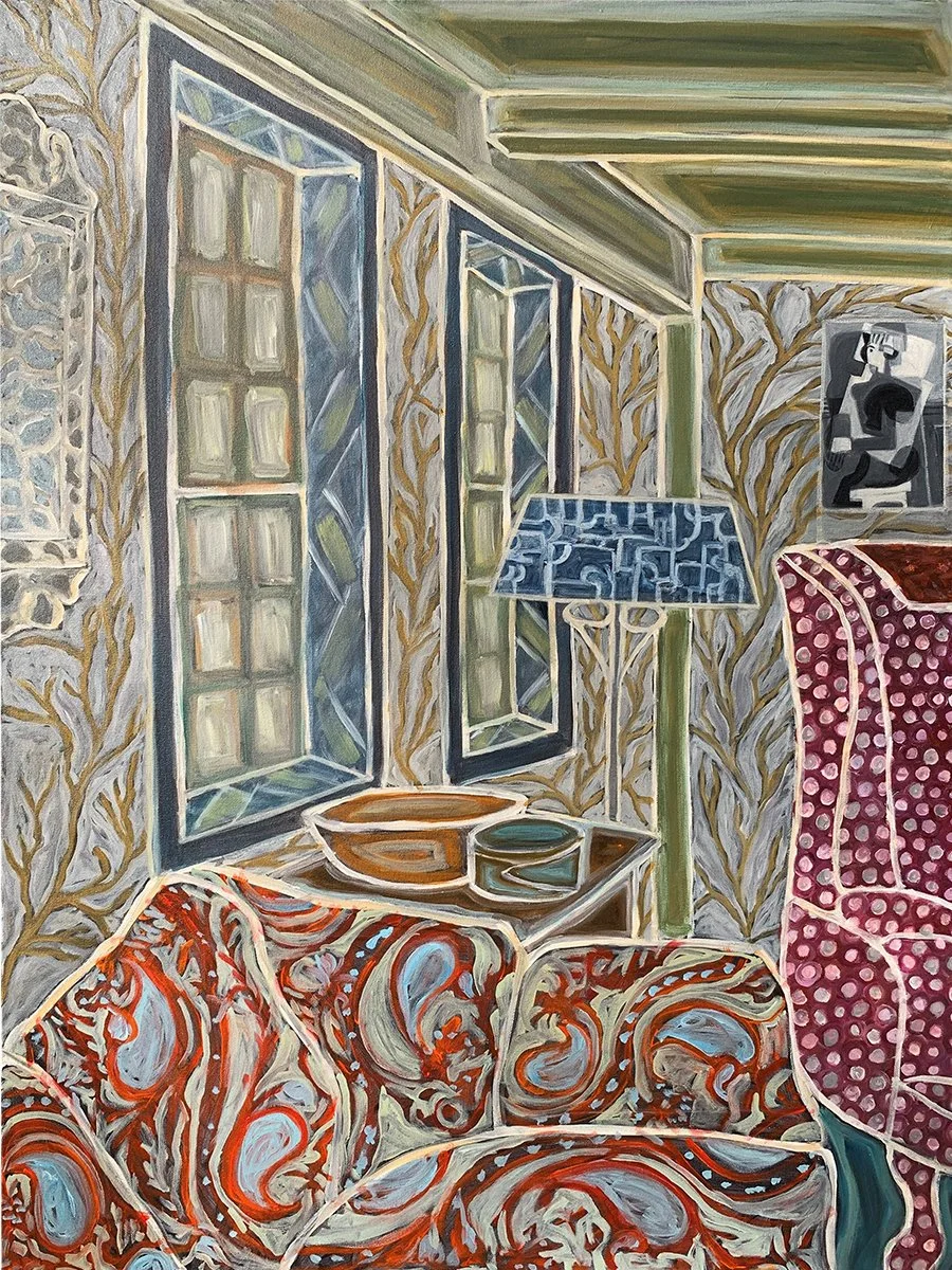 OVERWHELMED BY PATTERN, 40 x 30 inches, acrylic on canvas