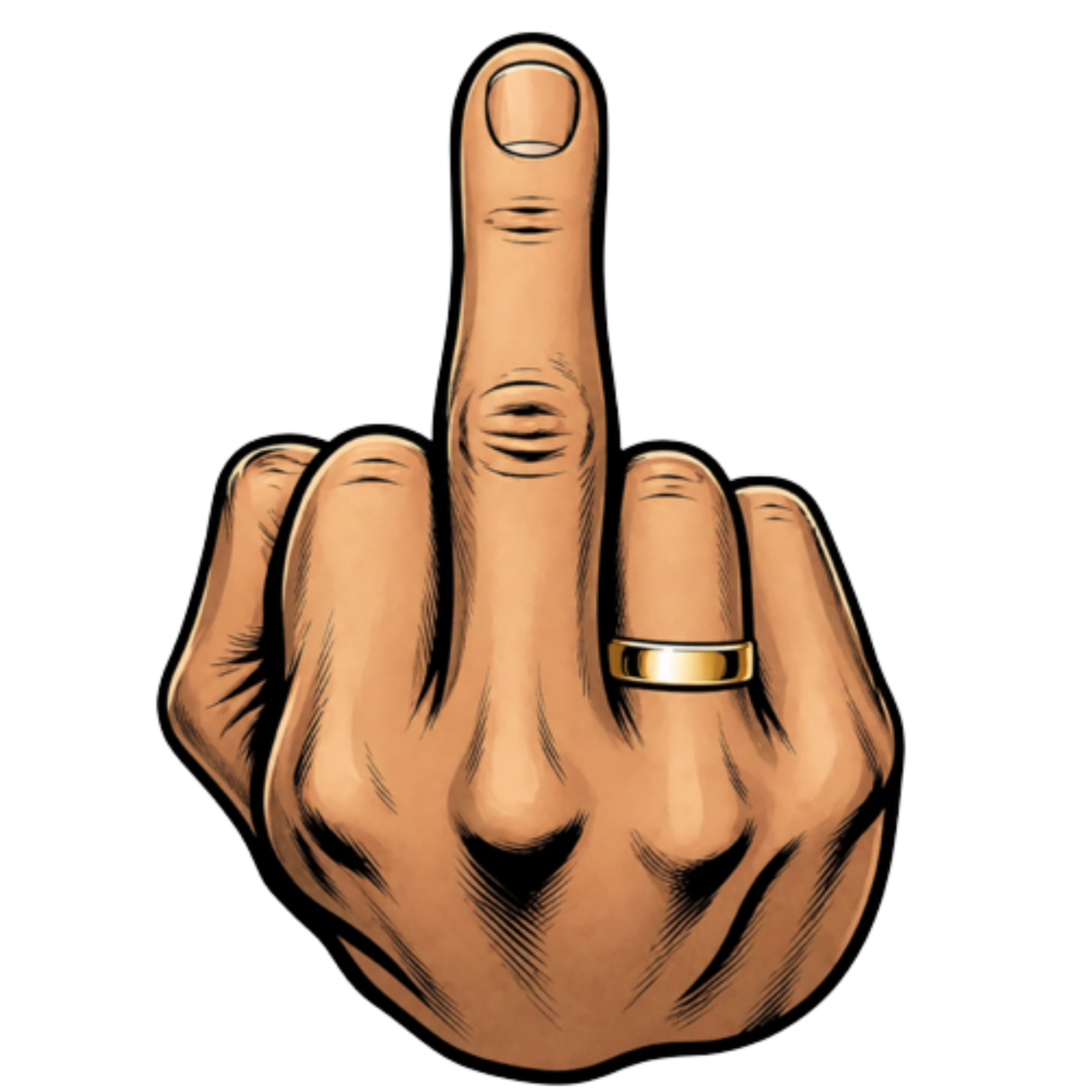 Illustration of a hand giving the middle finger gesture.