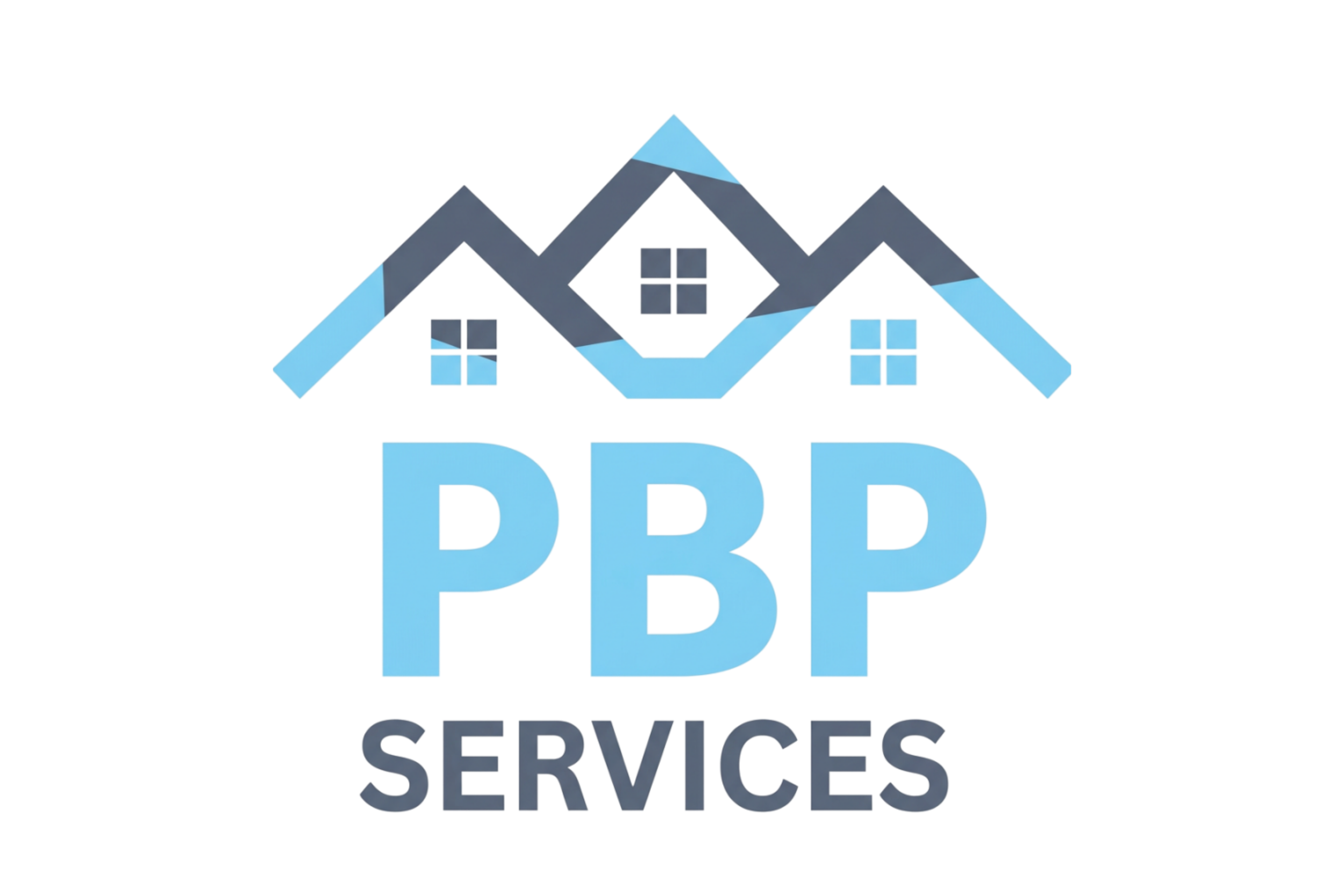 Logo of a company offering home repair and services, featuring stylized rooftops and the text 'HOME REPAIR SERVICES' in bold letters.