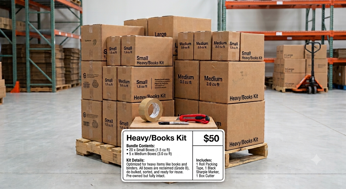 Residential Moving Bundle — Grade B for everyday use (includes packing supplies)