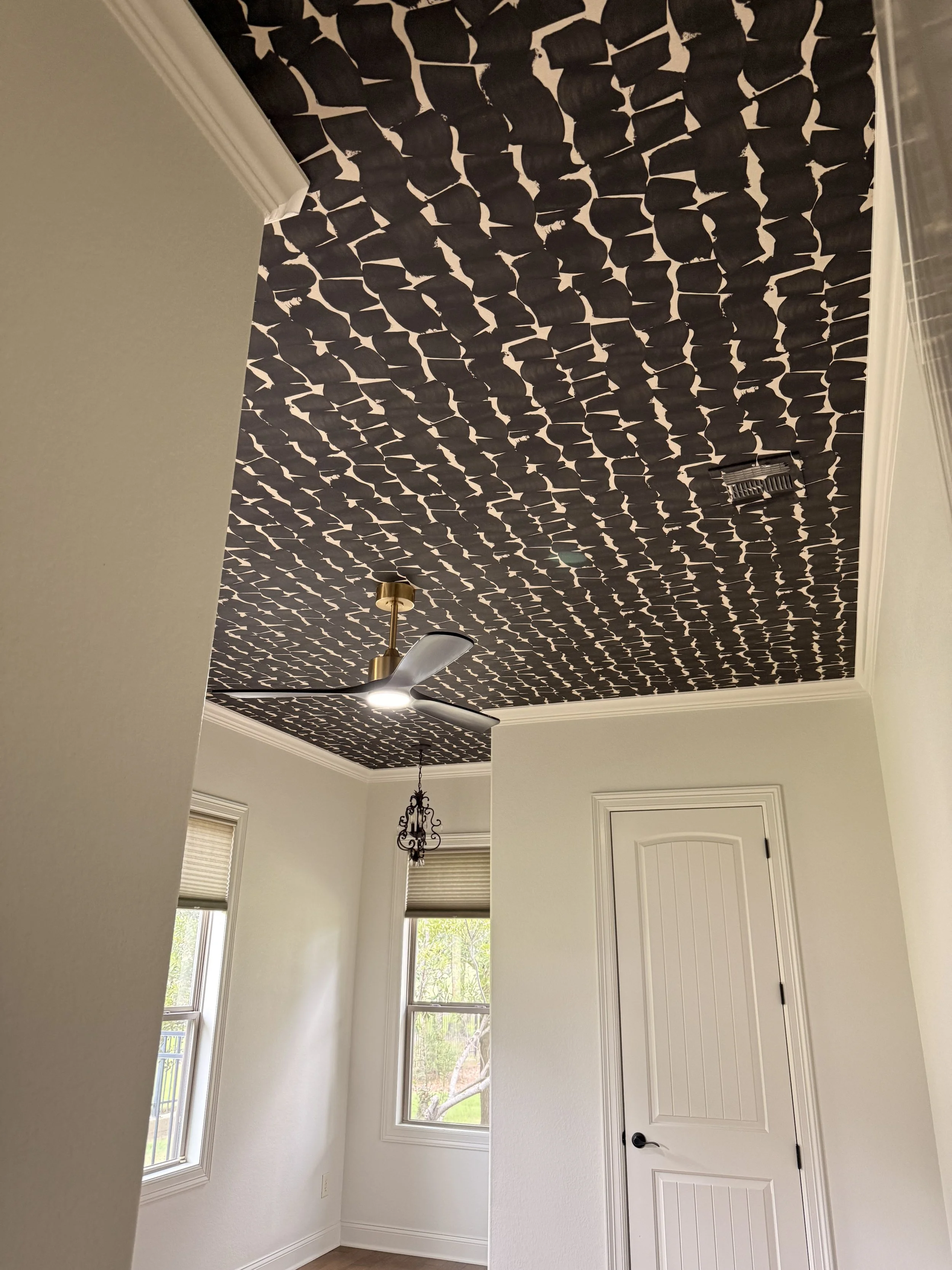 Ceiling Wallpaper Installation