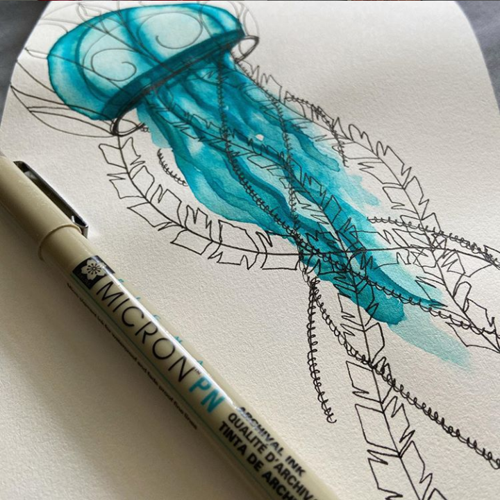 Ink & Watercolor Jellyfish