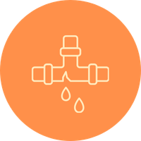 Icon of a faucet with water drops