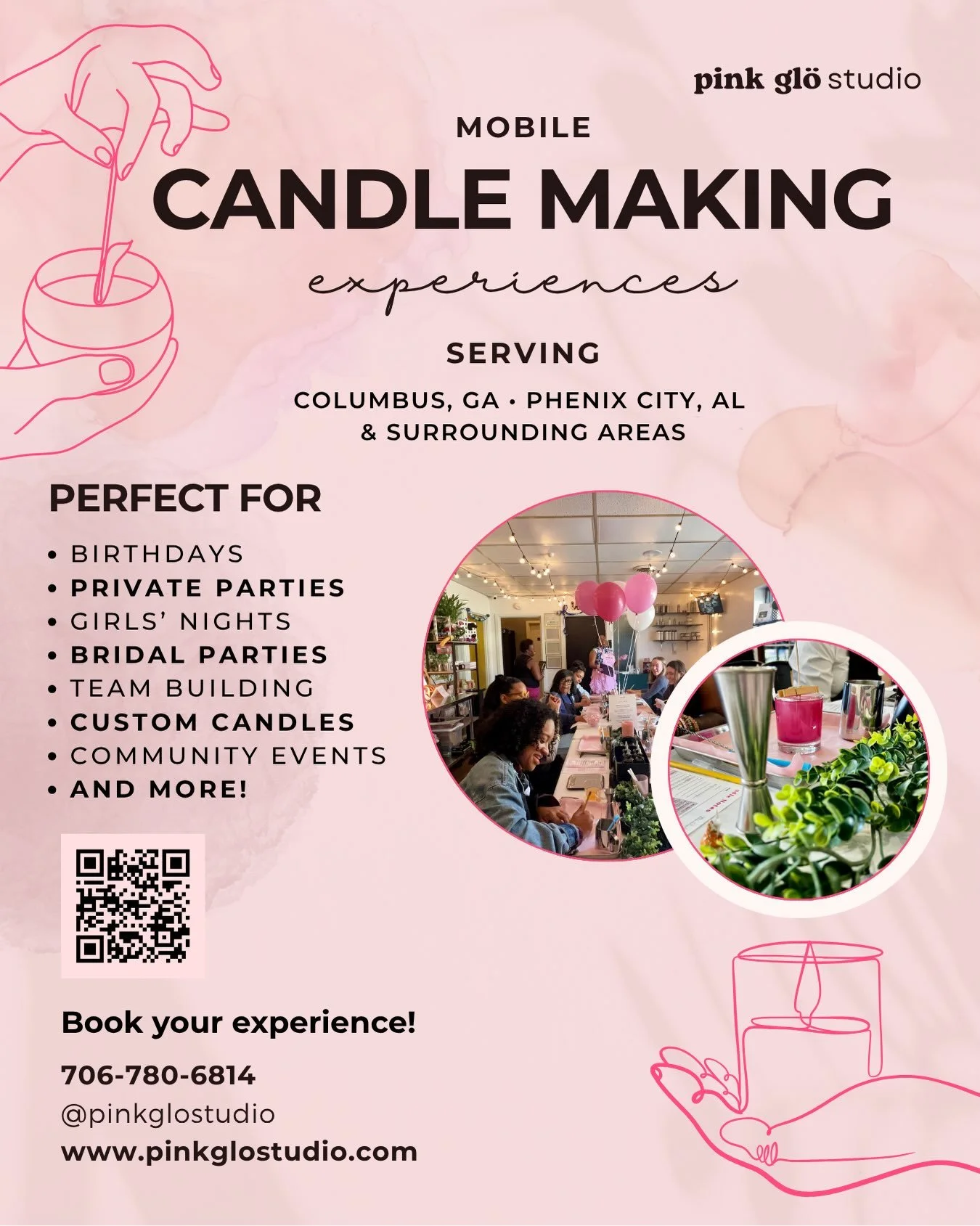 It started with a simple idea&hellip; to create a space where people could slow down, be creative, and make meaningful memories together. 💗

Today, Pink Gl&ouml; Studio gets to bring that experience to homes, businesses, and venues throughout Columb