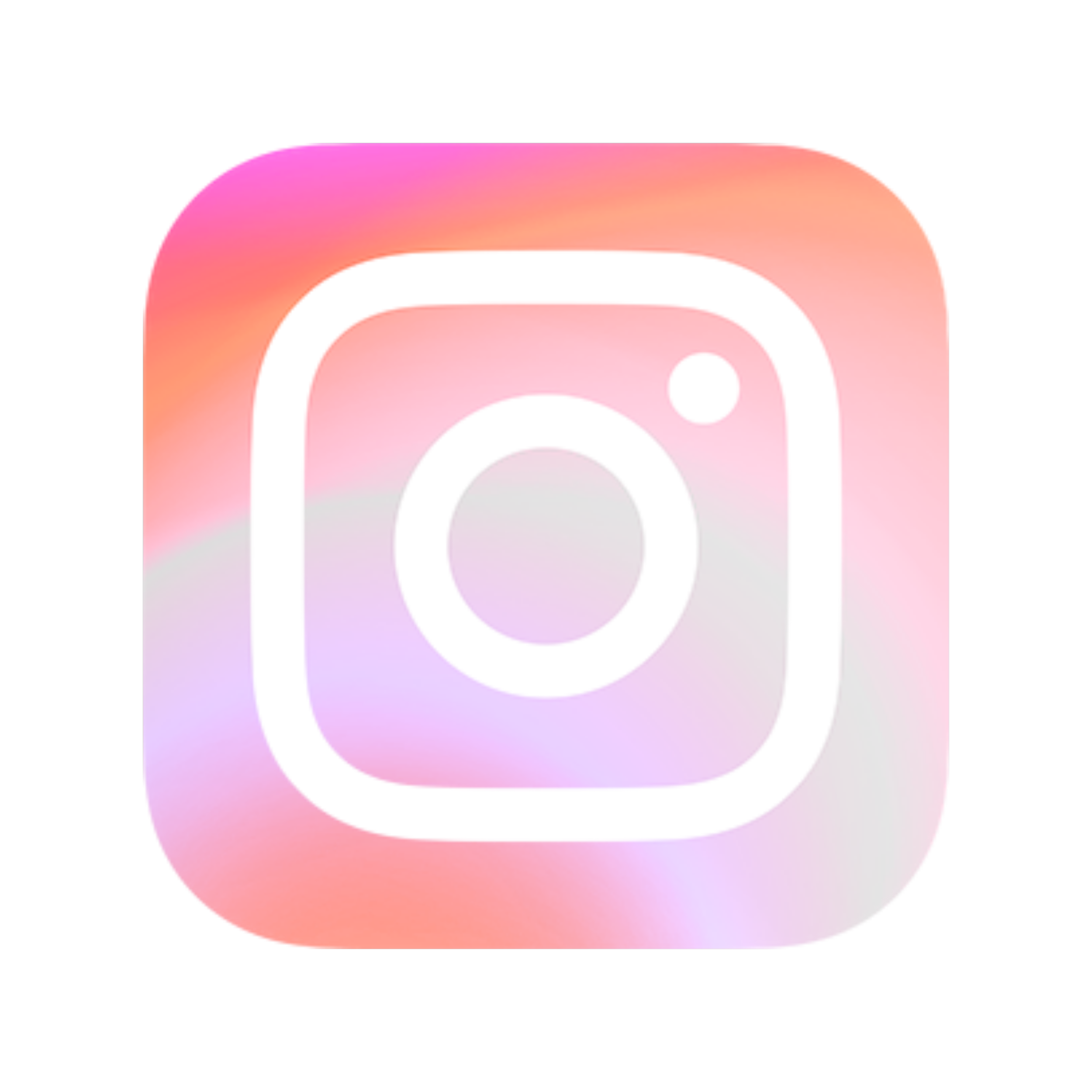Instagram Logo. Abstract digital art featuring concentric circles with gradient colors transitioning from pink to peach against a black background.