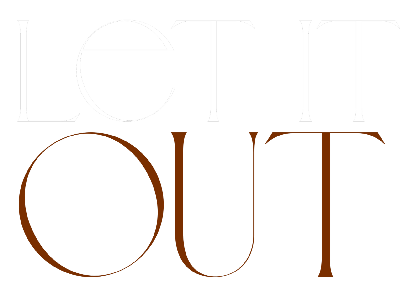 The words "LETIQUE QUE" are displayed with the top row in white and the bottom row in brown, set against a black background.