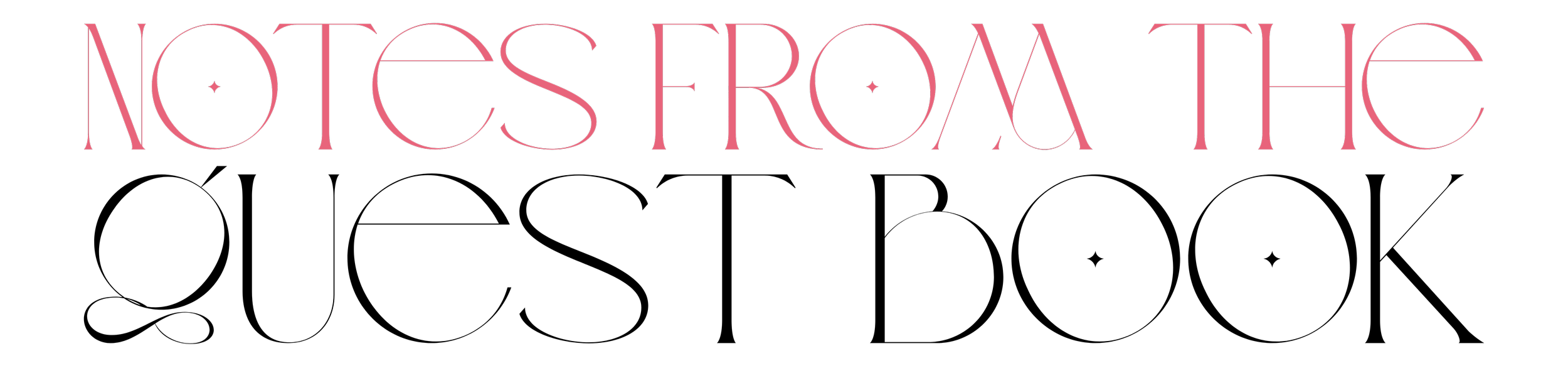 Text in pink and black reads 'Notes from the' with decorative font, set against a black background.