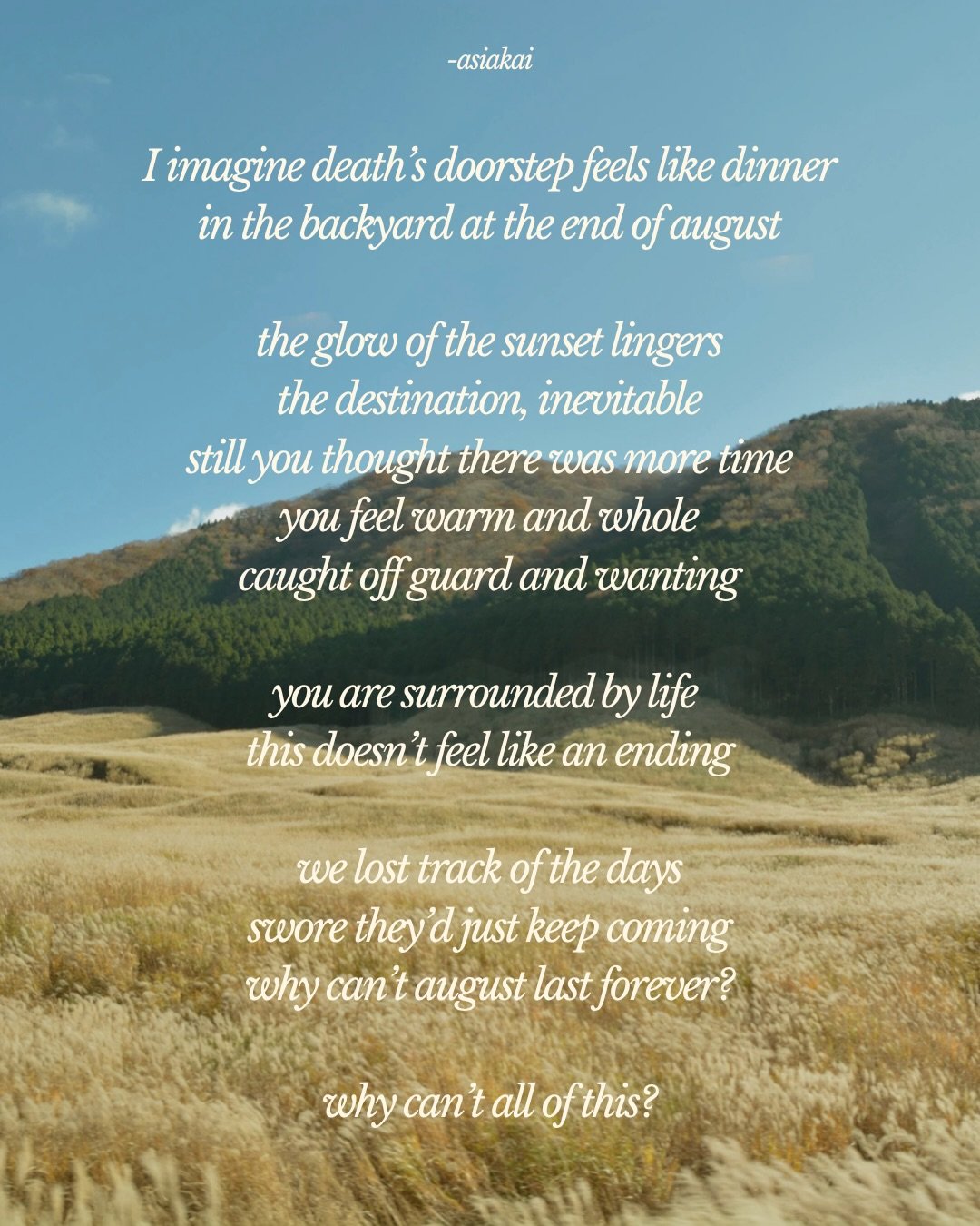 If it&rsquo;s August 31st, I am grieving. 

-
poetry
writer
motherhood
nostalgia