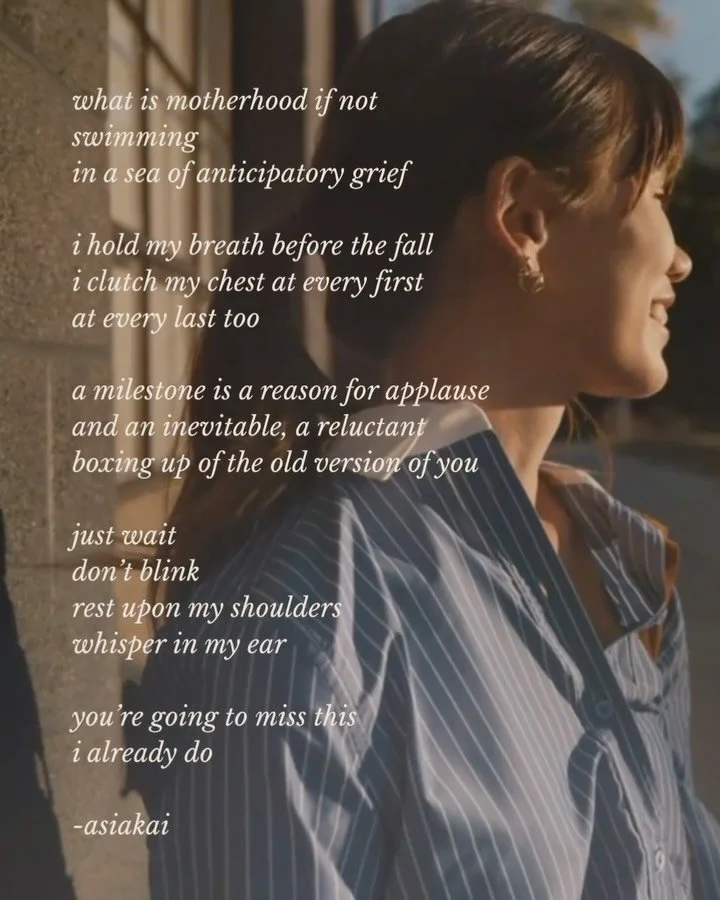 what is motherhood if not swimming in a sea of anticipatory grief 

//

poetry 
author
motherhood
writer