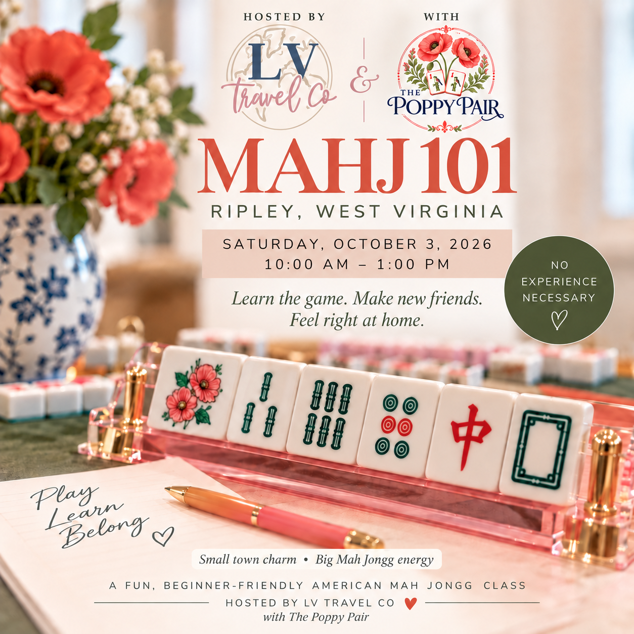 Mahj 101: Ripley, WV - November 21, 2026 - Learn American Mah Jongg in Ripley, WV