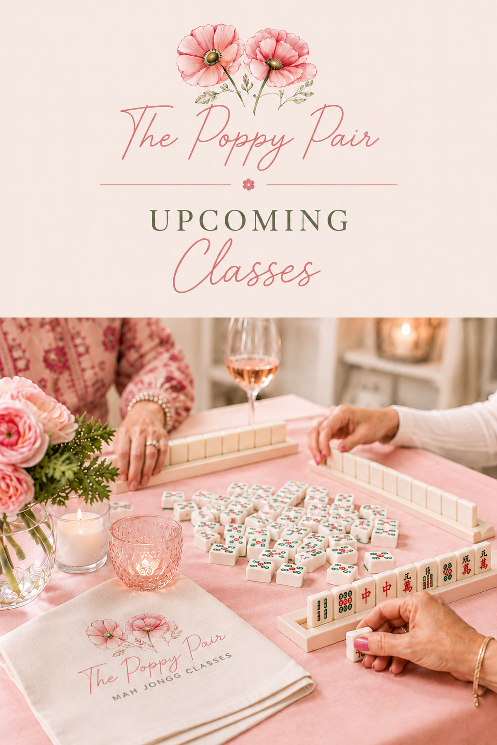 Upcoming American Mah Jongg classes with The Poppy Pair in Central Ohio