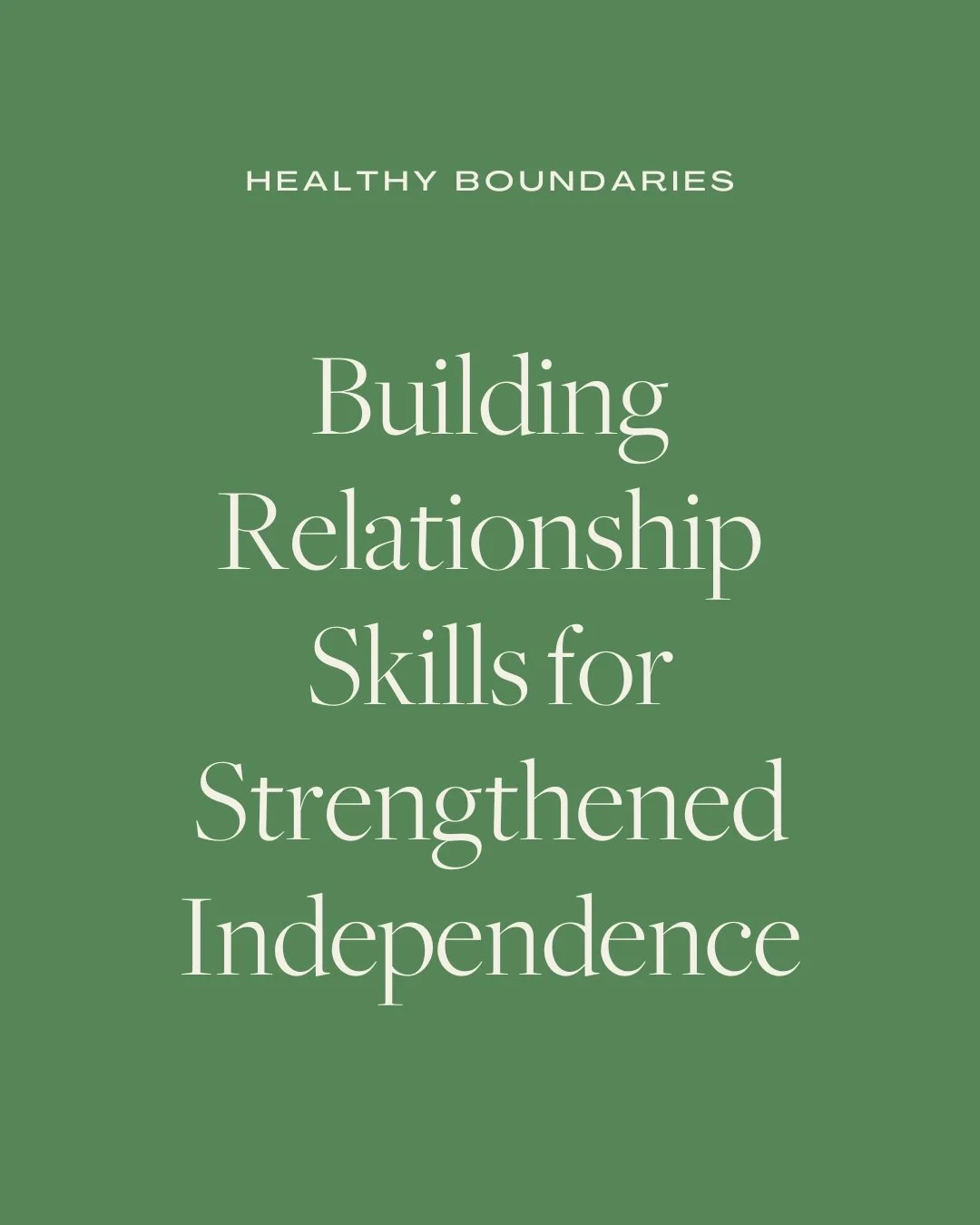 Healthy Relationships and Boundaries