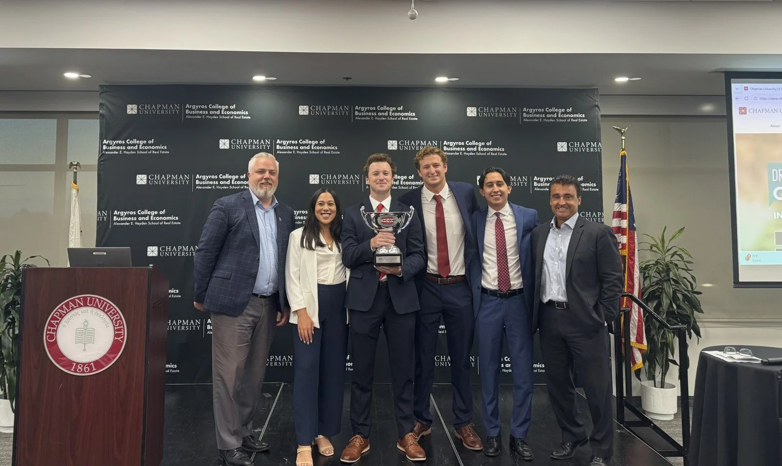 Final 2026 Capstone Class winning team in the Masters of Real Estate Program at Chapman University