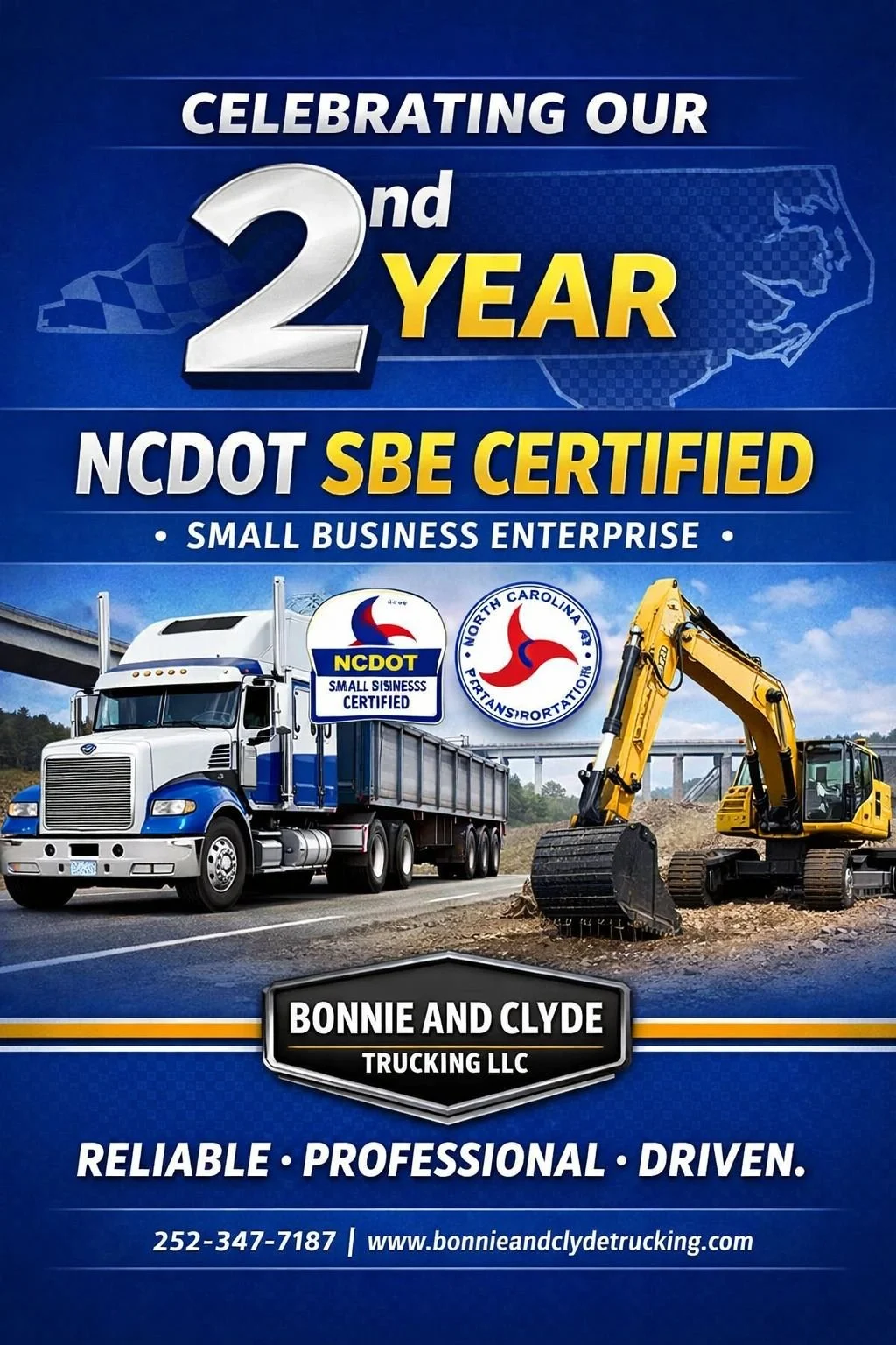 Celebrating Our Second Year as an NCDOT SBE-Certified Company