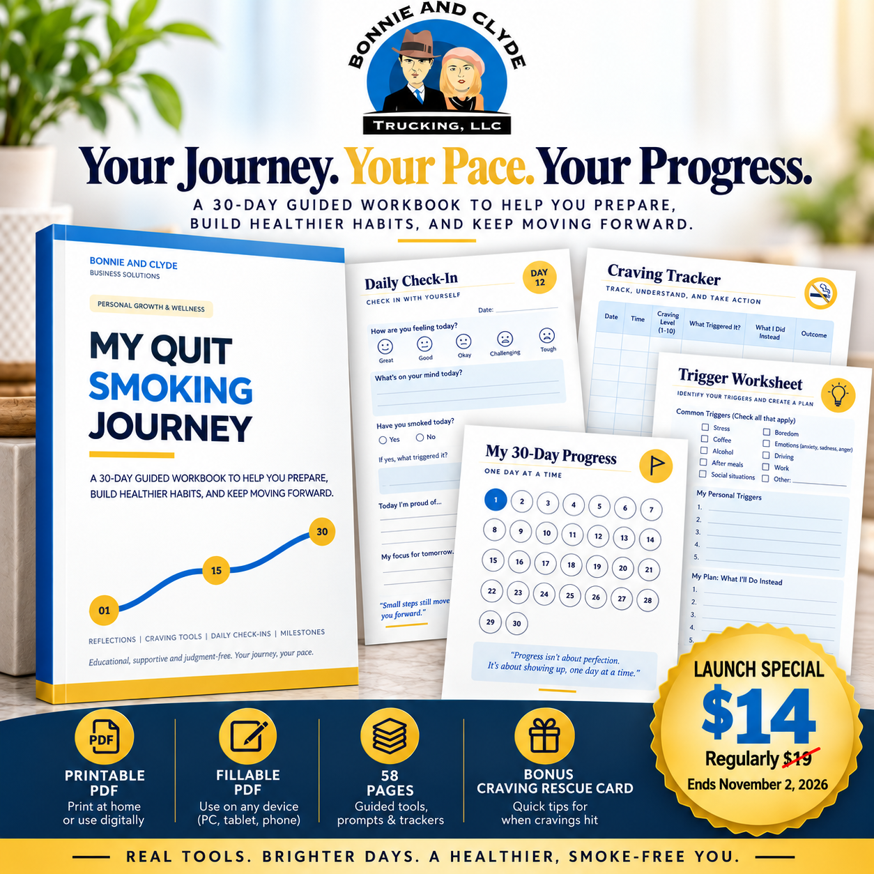 My Quit Smoking Journey: A 30-Day Guided Workbook