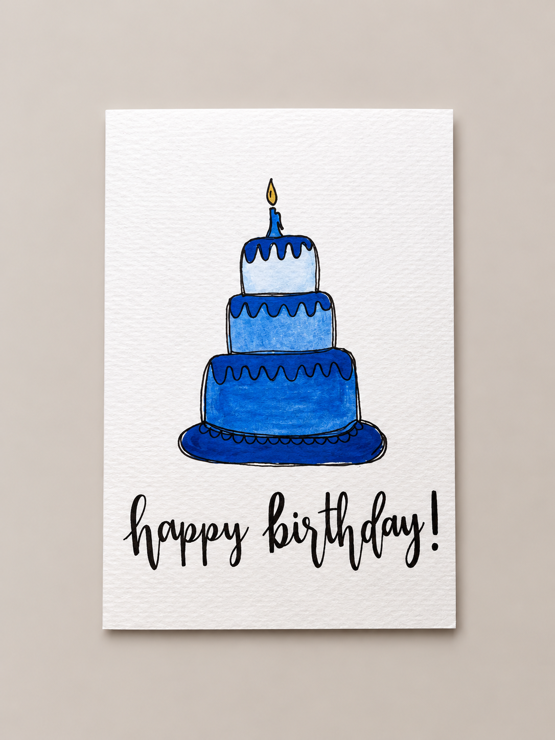 Tiered Cake Happy Birthday Card