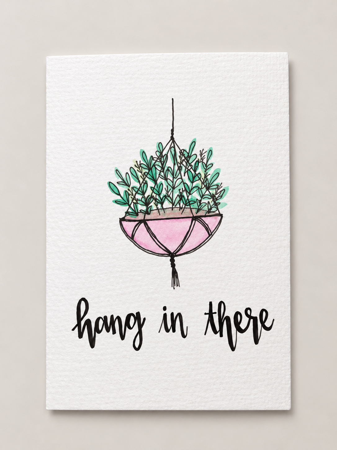 Hang In There Hanging Plant Sympathy Card