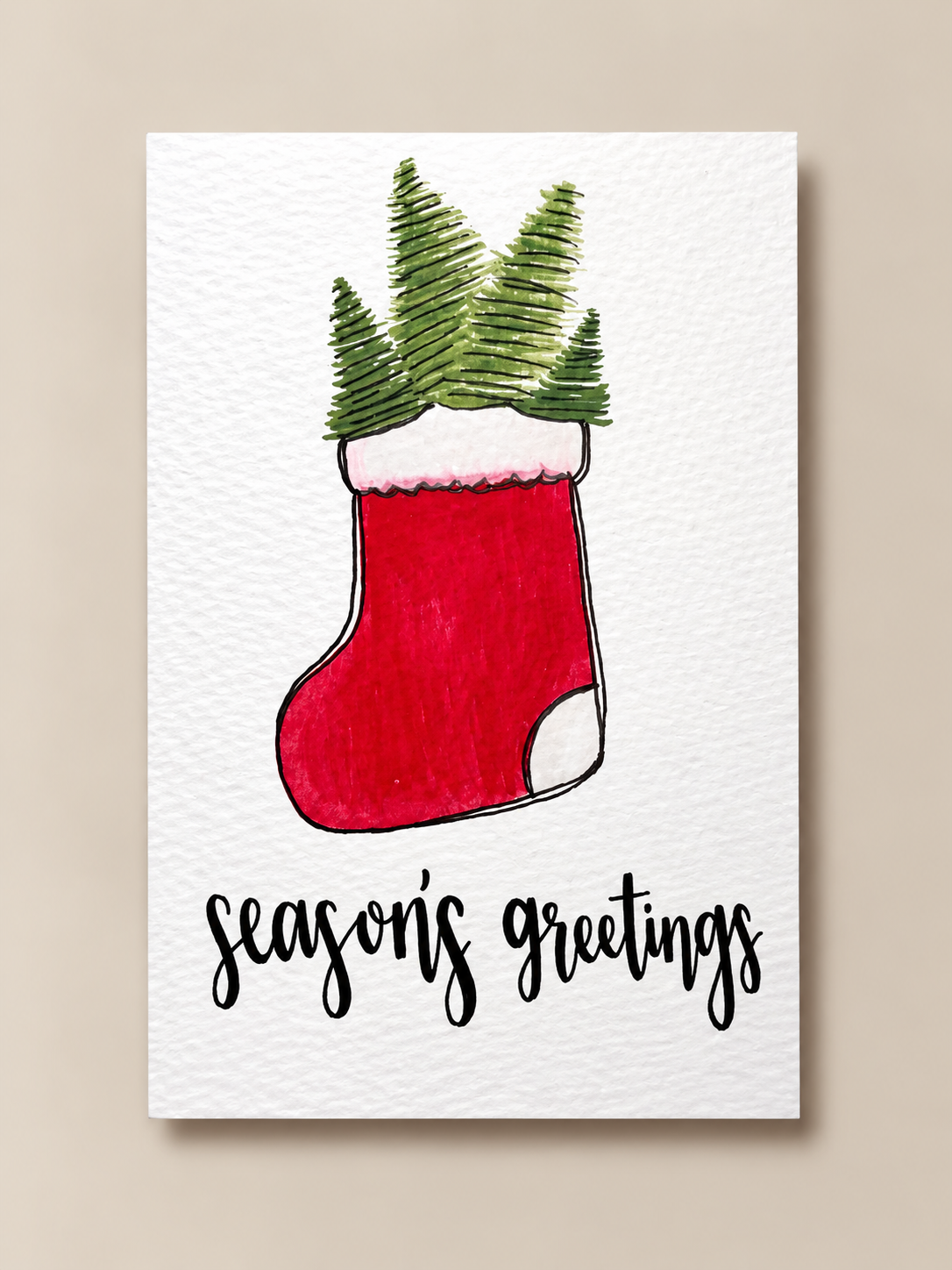Season's Greetings Stocking Card