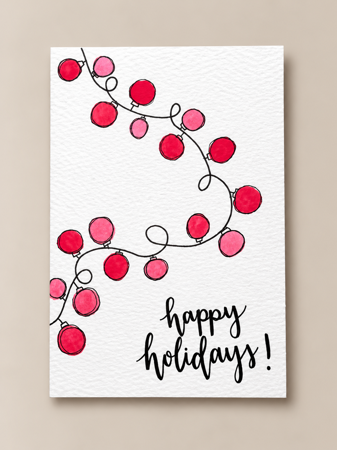String Ornaments Happy Holidays Card