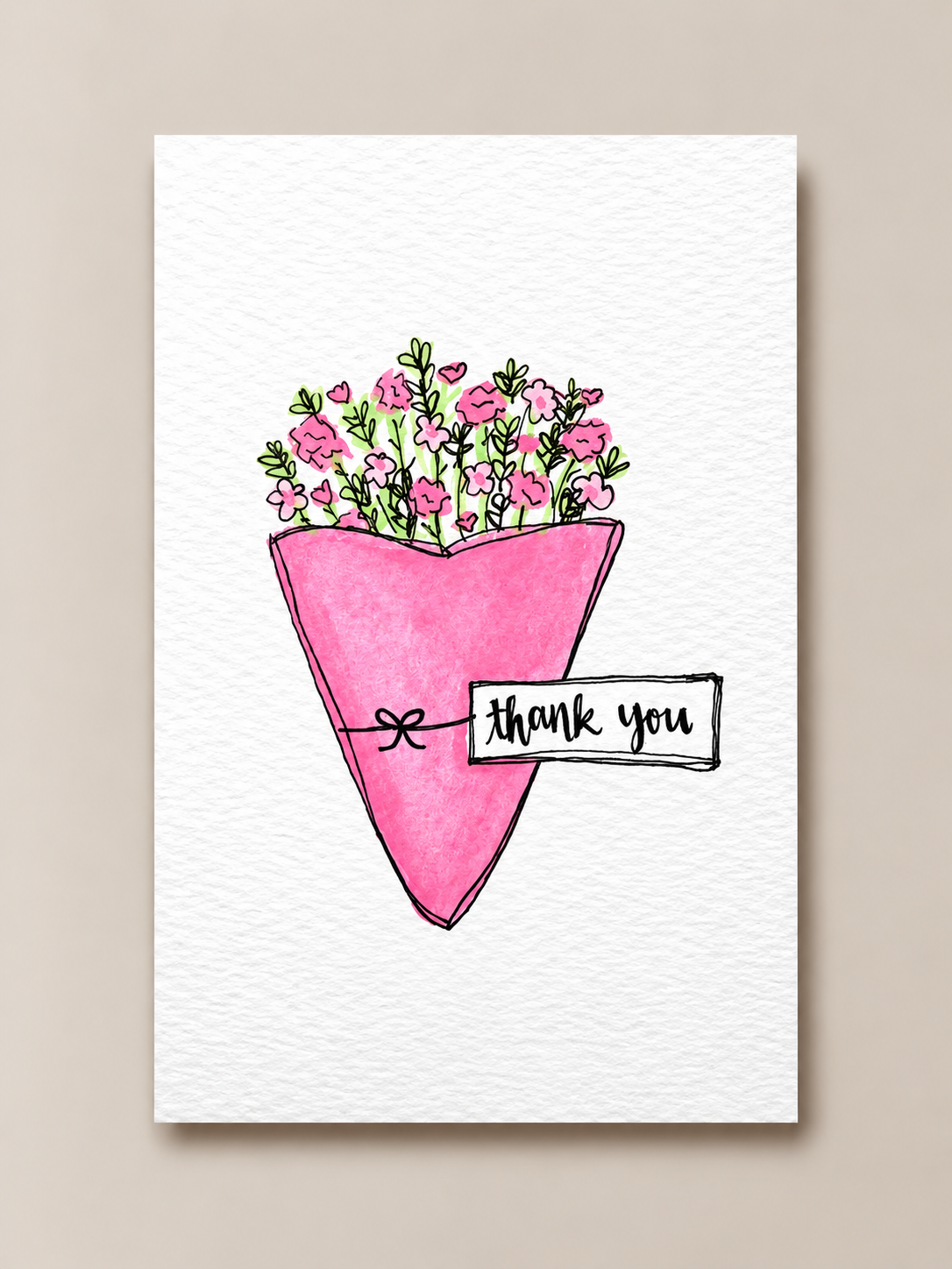 Thank You Flower Bouquet Card