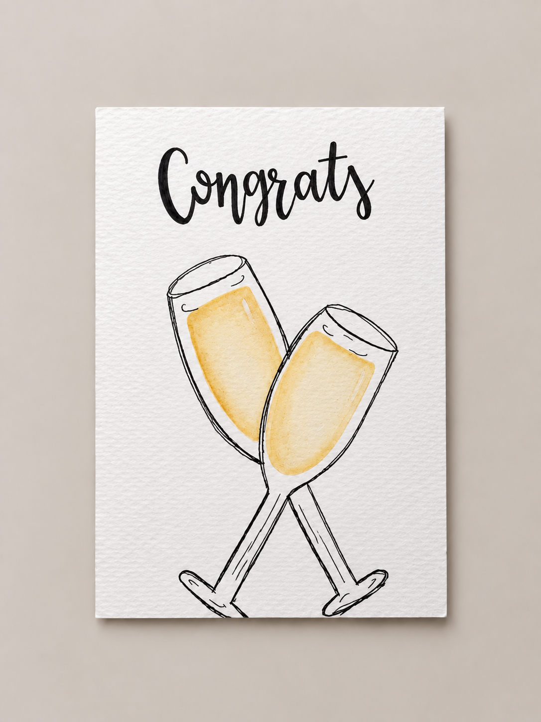 Champagne Glasses Congrats Wedding Card