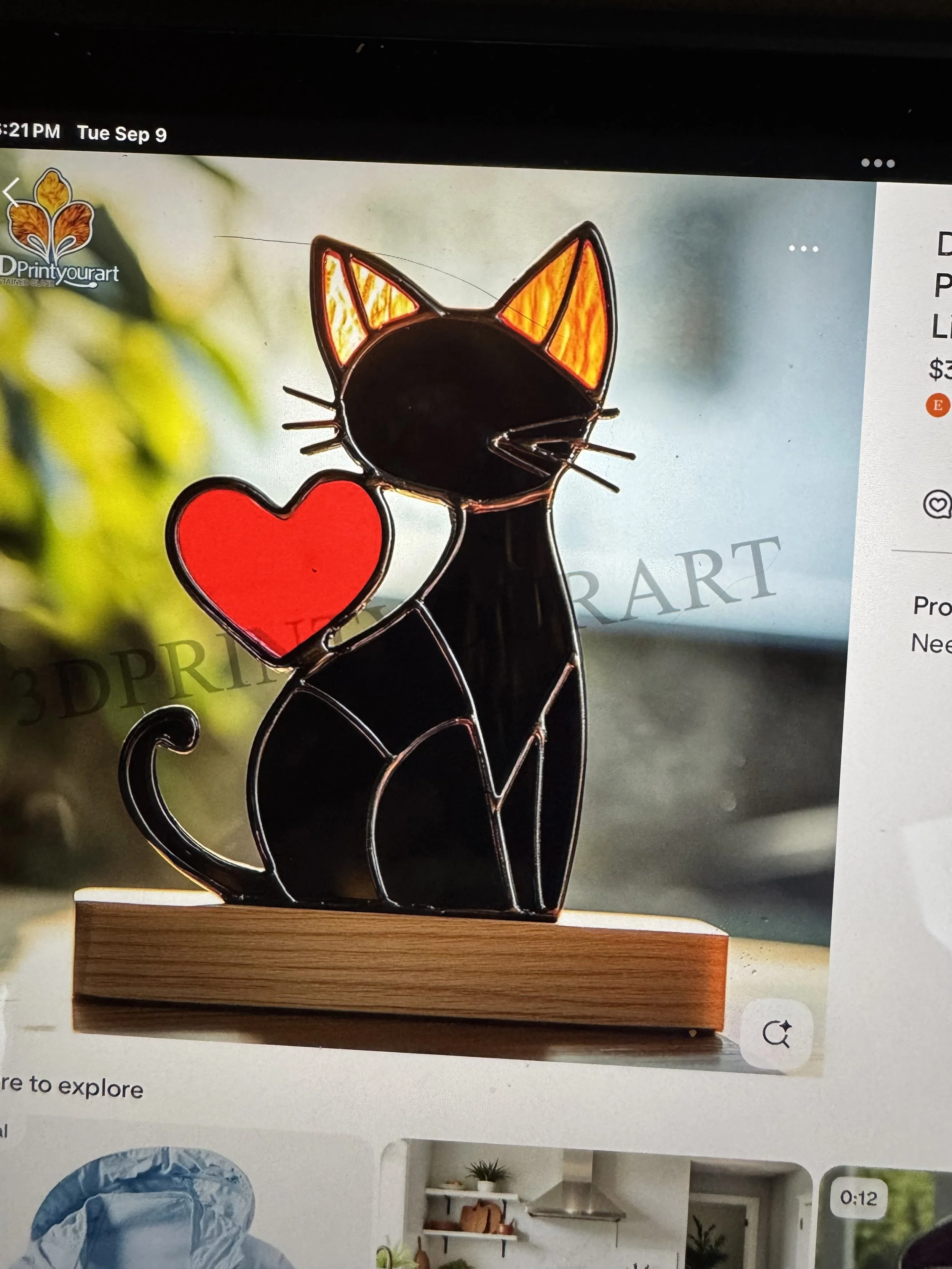 Stained‑glass cat figurine by Sue’s Craft Creations