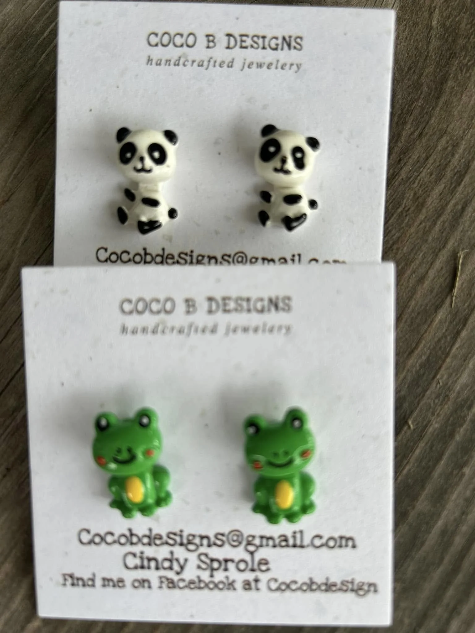 Handmade character earrings by Coco B Designs