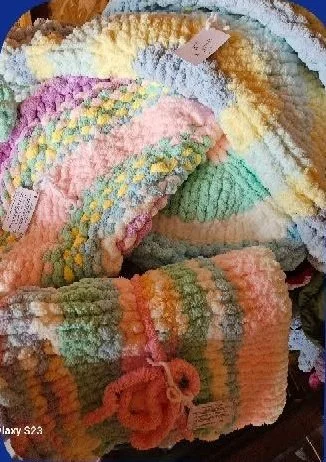 Pastel Chunky Knit Blankets by Handcrafted by Gaga