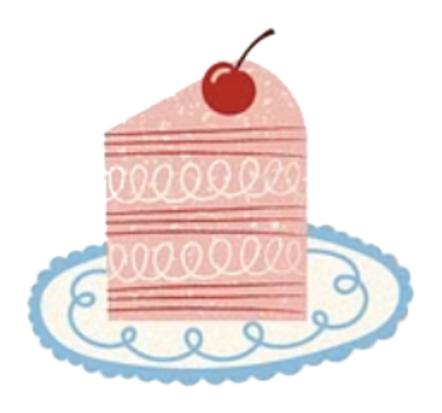 A single slice of cake that has light red and pick layers and a cherry on top