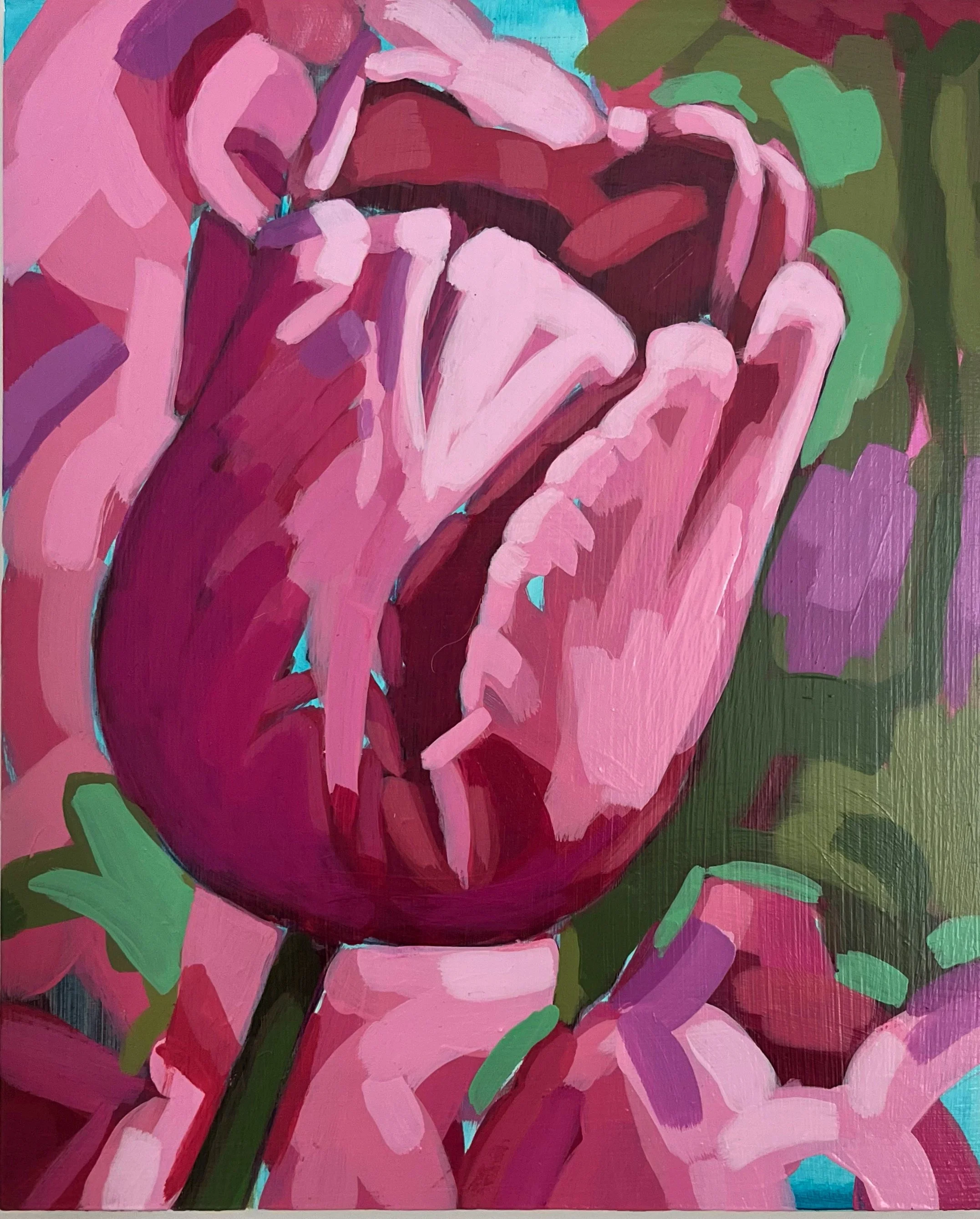 Pink tulip 8x10
