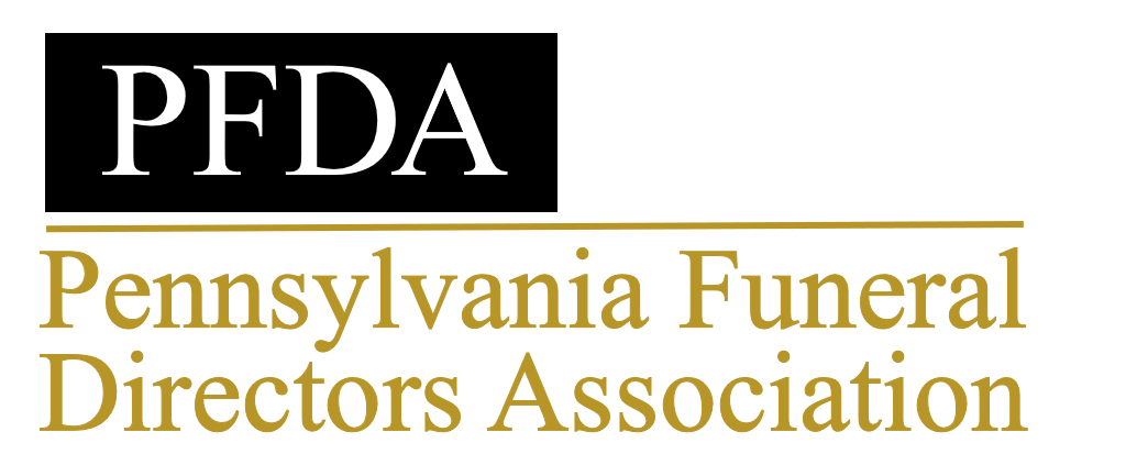 Logo of the Pennsylvania Funeral Directors Association with the acronym PFDA at the top and the full name below.