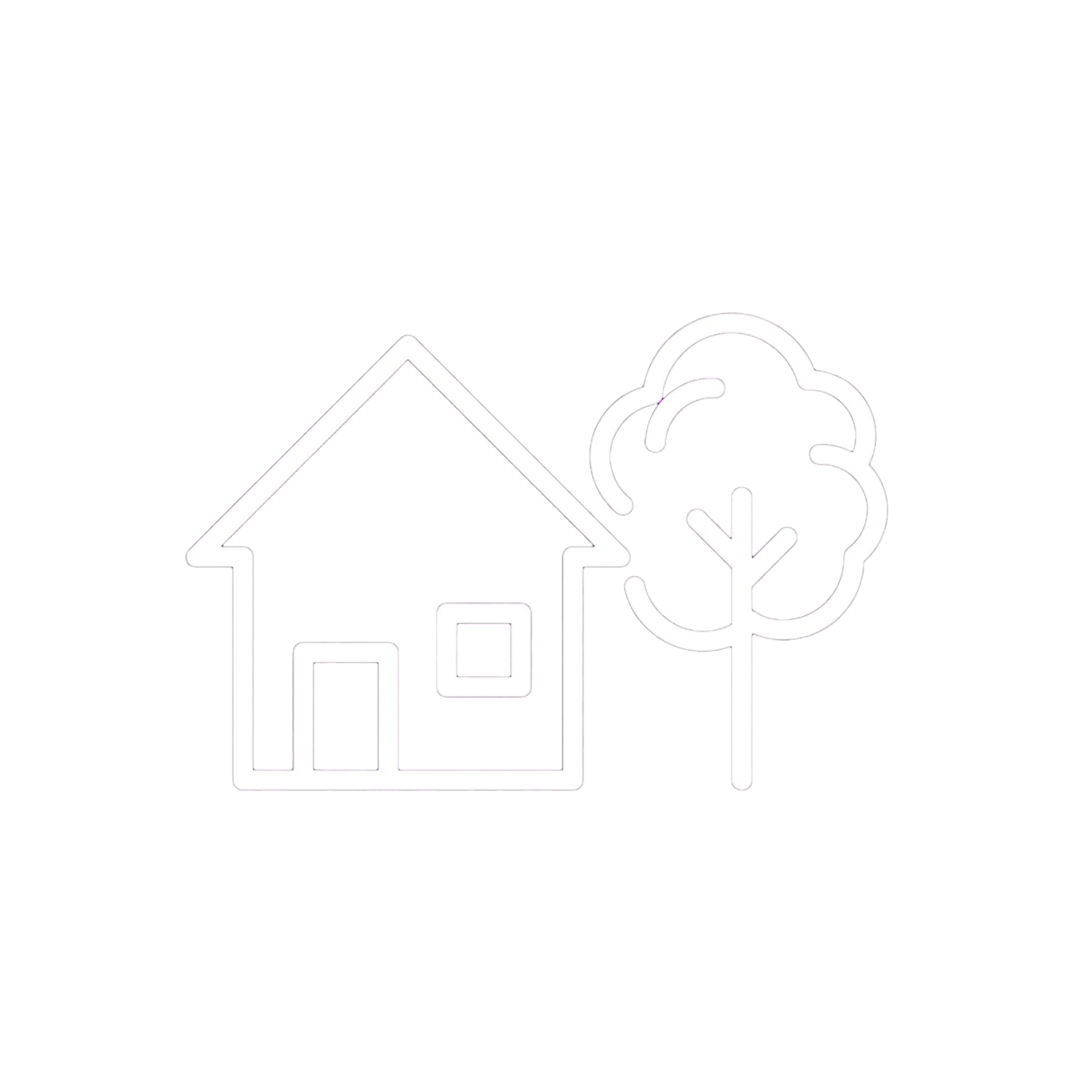 At-home and outdoor training icon - house with tree for Milton Keynes coaching